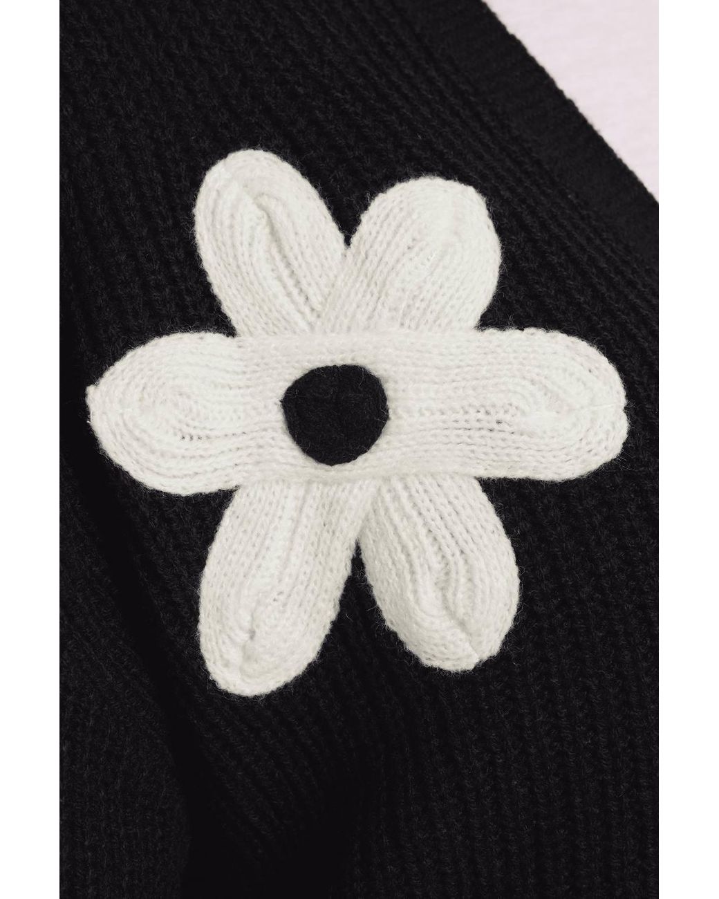 Yours Black Flower Detail Knitted Cardigan