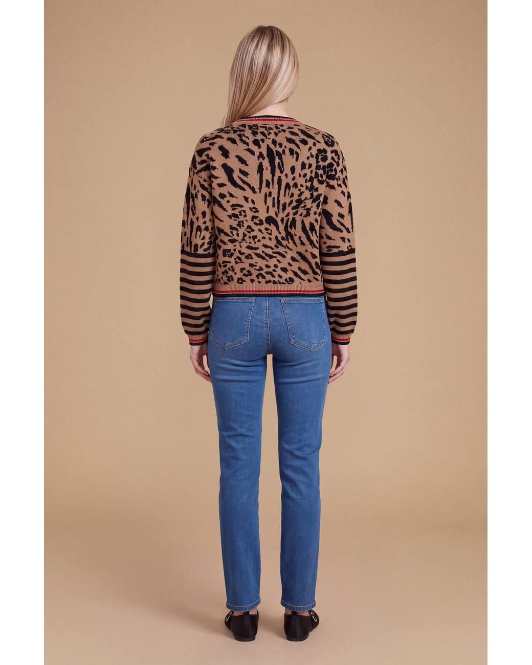 Dorothy Perkins Blue Button Up Crew Neck Cardigan