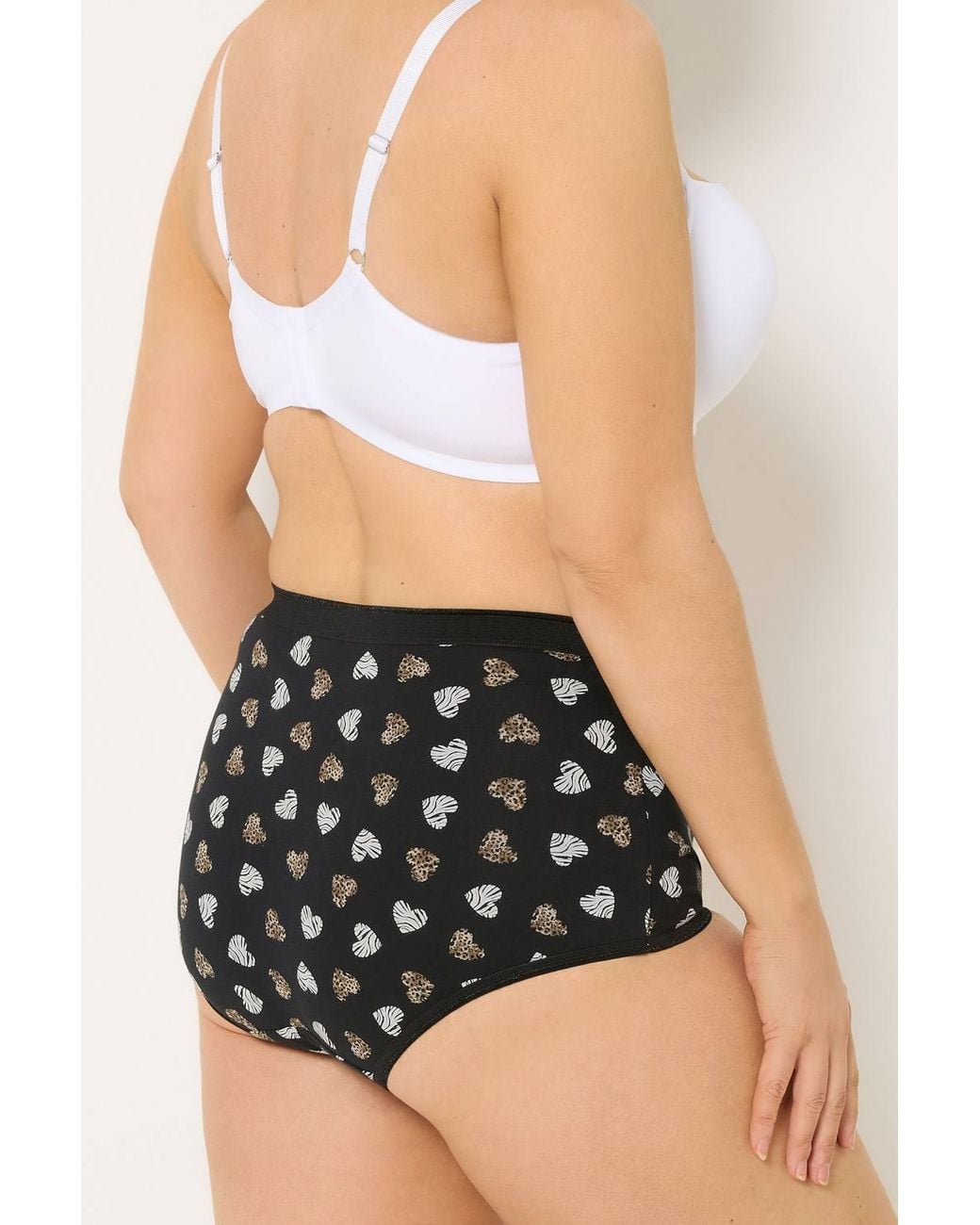 Yours Black 5 Pack High Waisted Full Briefs