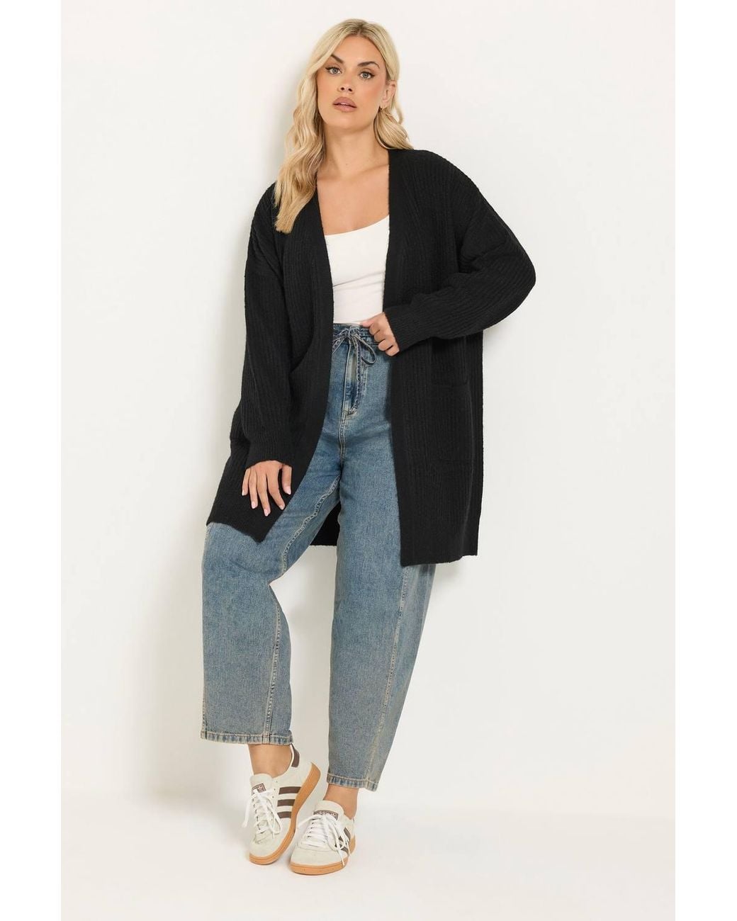 Yours Black Knitted Longline Cardigan