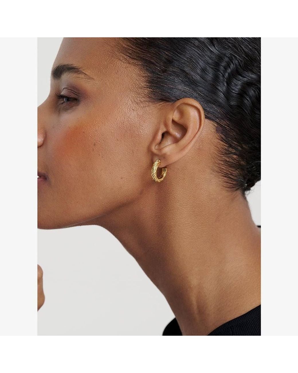 Ted Baker Metallic Melanie Tone Plated Twist Hoops Earrings Tbj4186-02-03