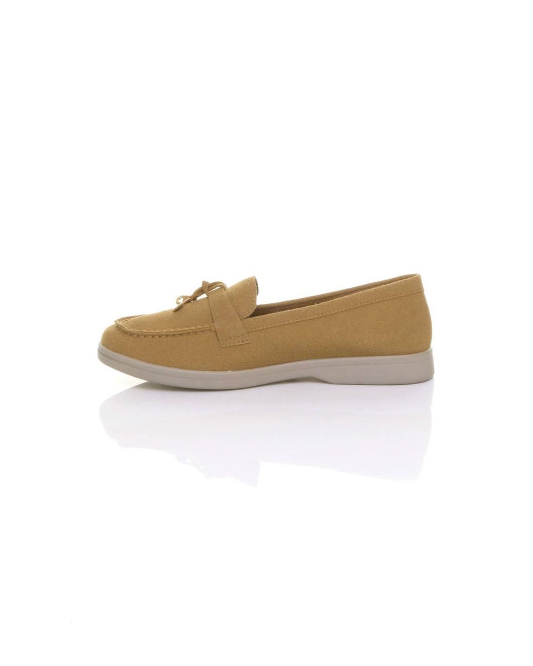 AJVANI Natural Flat Slip On Smart Loafers