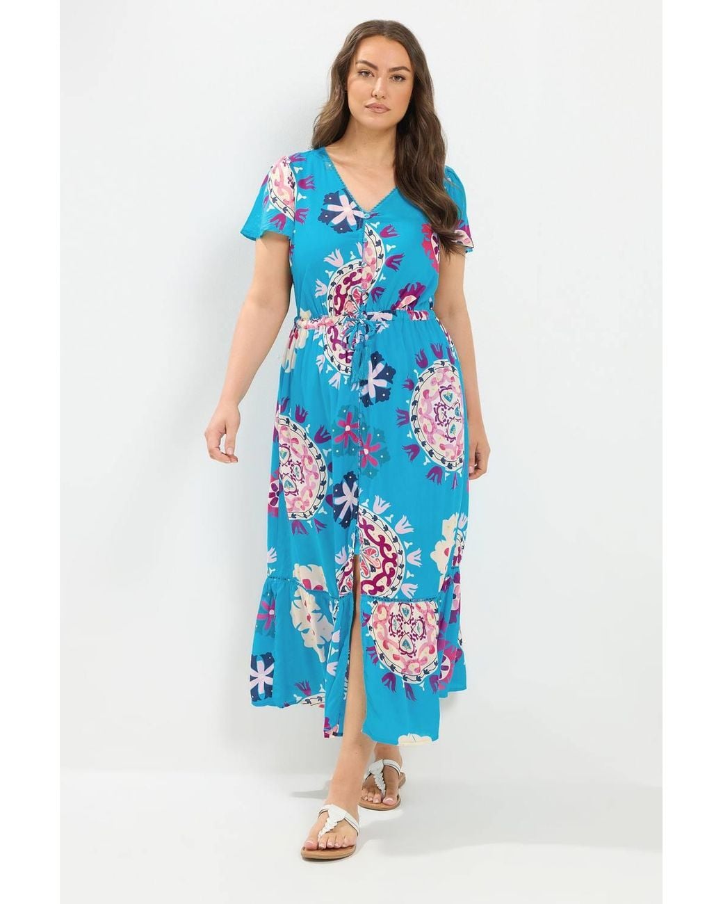 Yours Blue Printed Maxi Dress