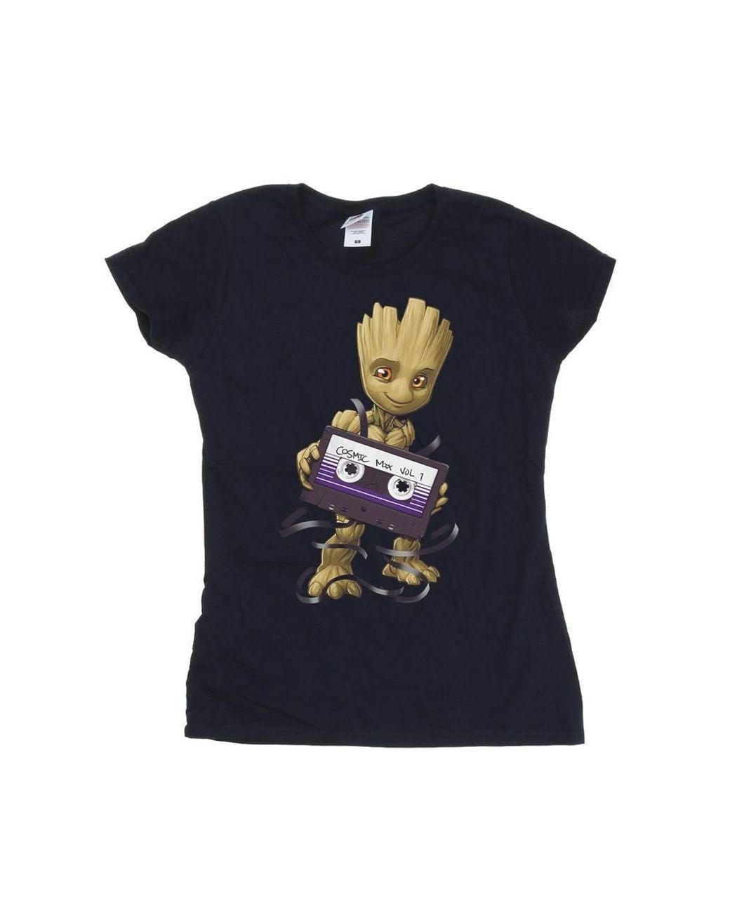 Marvel Blue Guardians Of The Galaxy Groot Cosmic Tape Cotton T-Shirt
