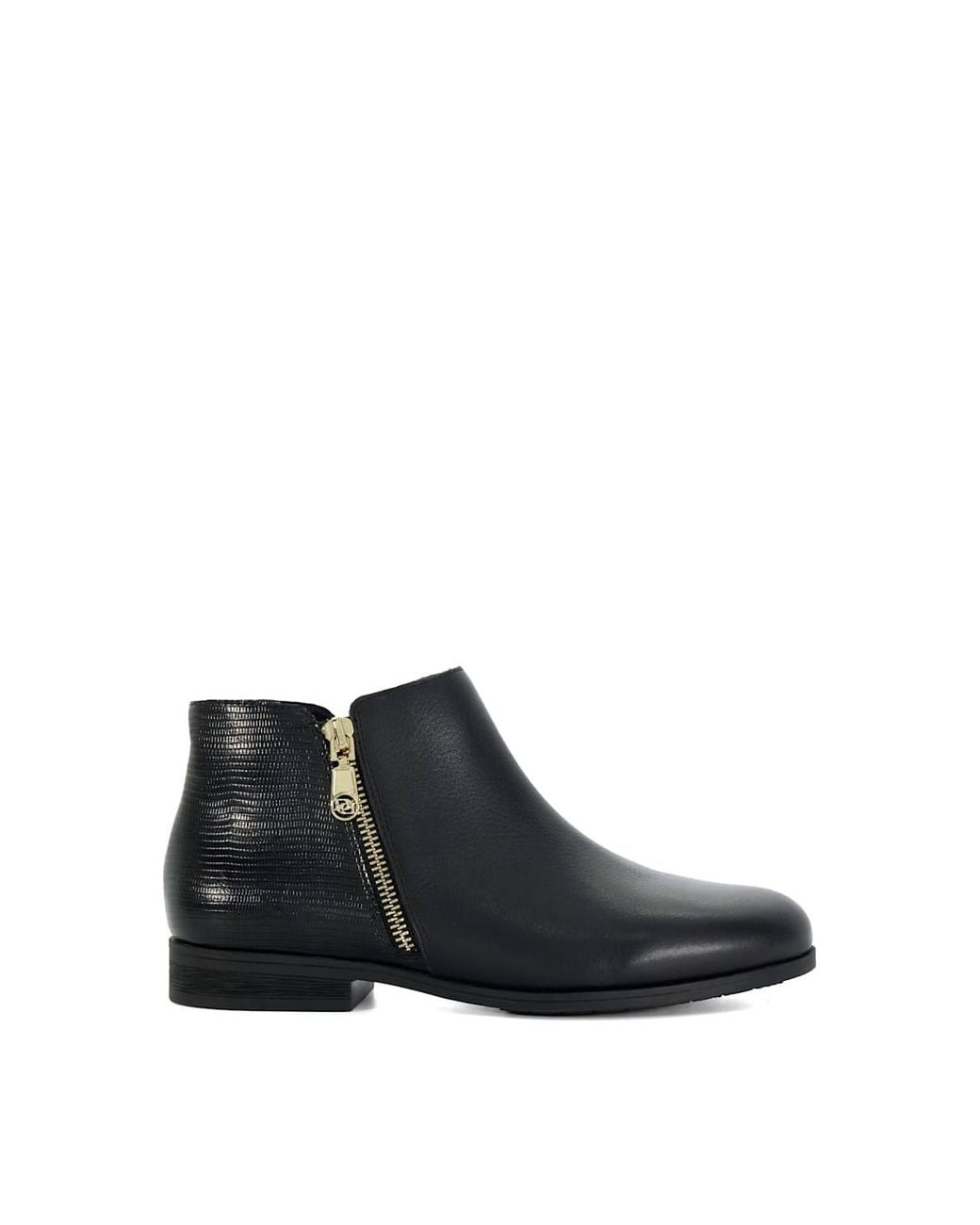 Dune Black Wide Fit 'Pandias' Leather Ankle Boots