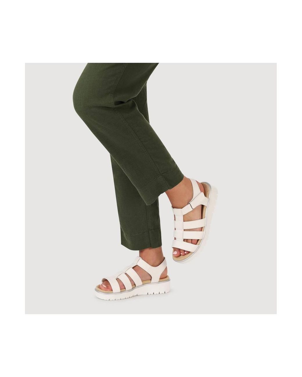 Pavers White Wide Fit Strappy Sandals