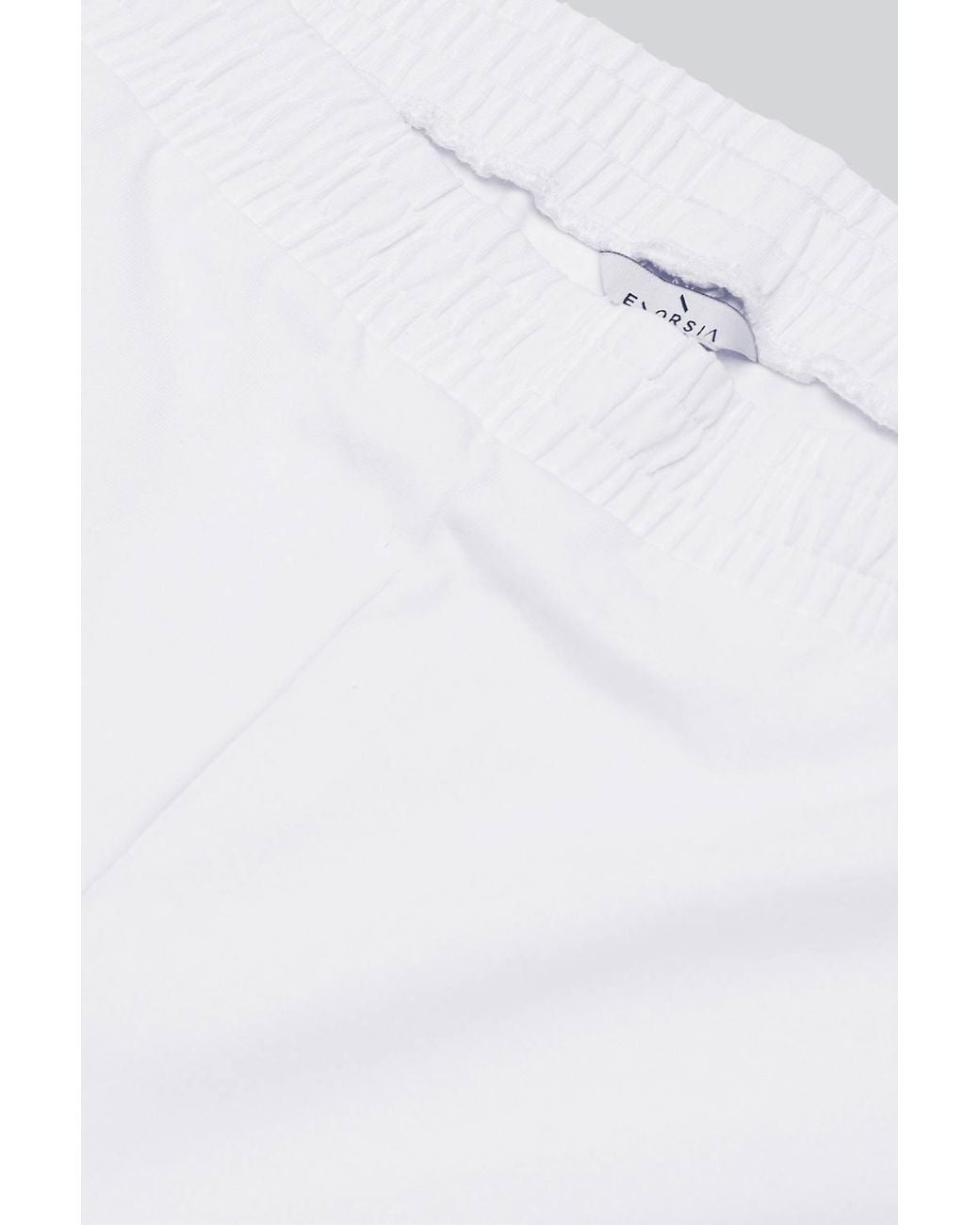 Enorsia White Cotton Stretch Jersey Shorts
