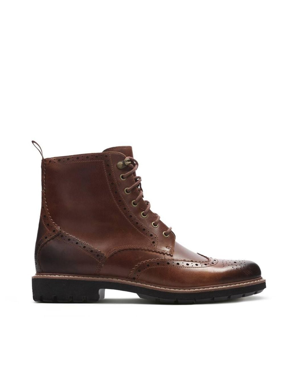 Clarks Brown Batcombe Lord Dark Tan Leather Ankle Boots, Lace Up for men