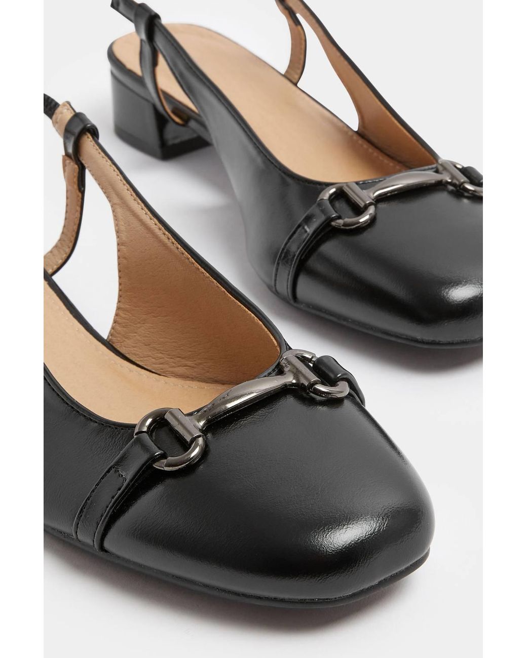 Long Tall Sally Black Snaffle Slingback Heel
