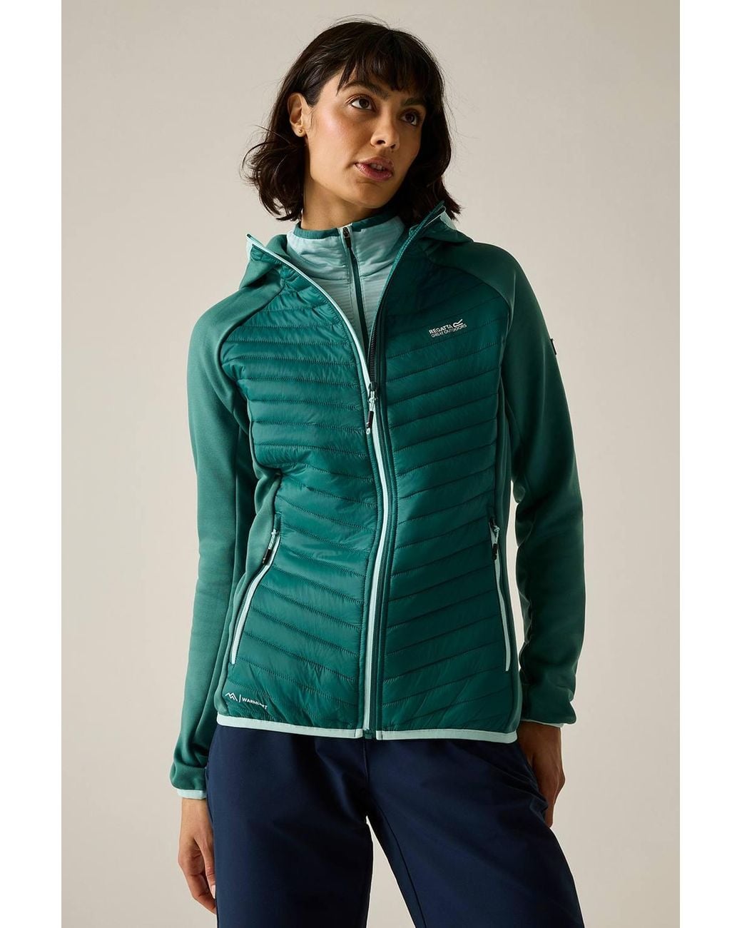 Regatta Green Andreson Stretch Water-Repellent Hybrid Quilted Jacket