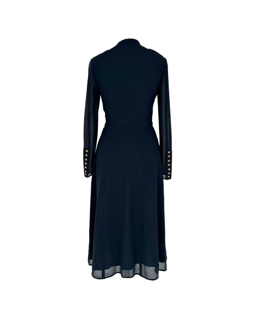 Burberry Blue Preloved Button-Down Long Sleeve Midi Dress
