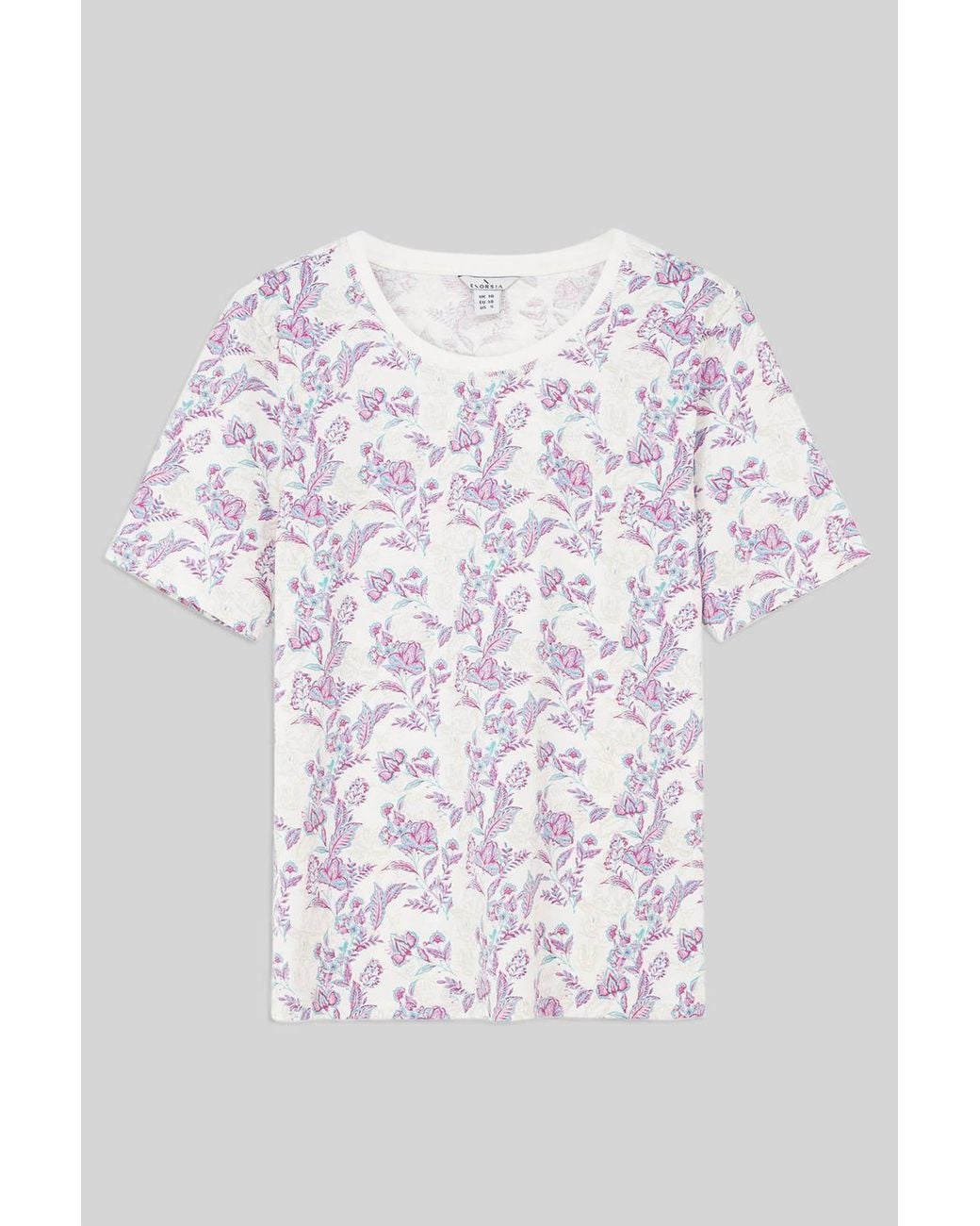 Enorsia White Crayon Leaf Combed Cotton Relax Fit T-Shirt