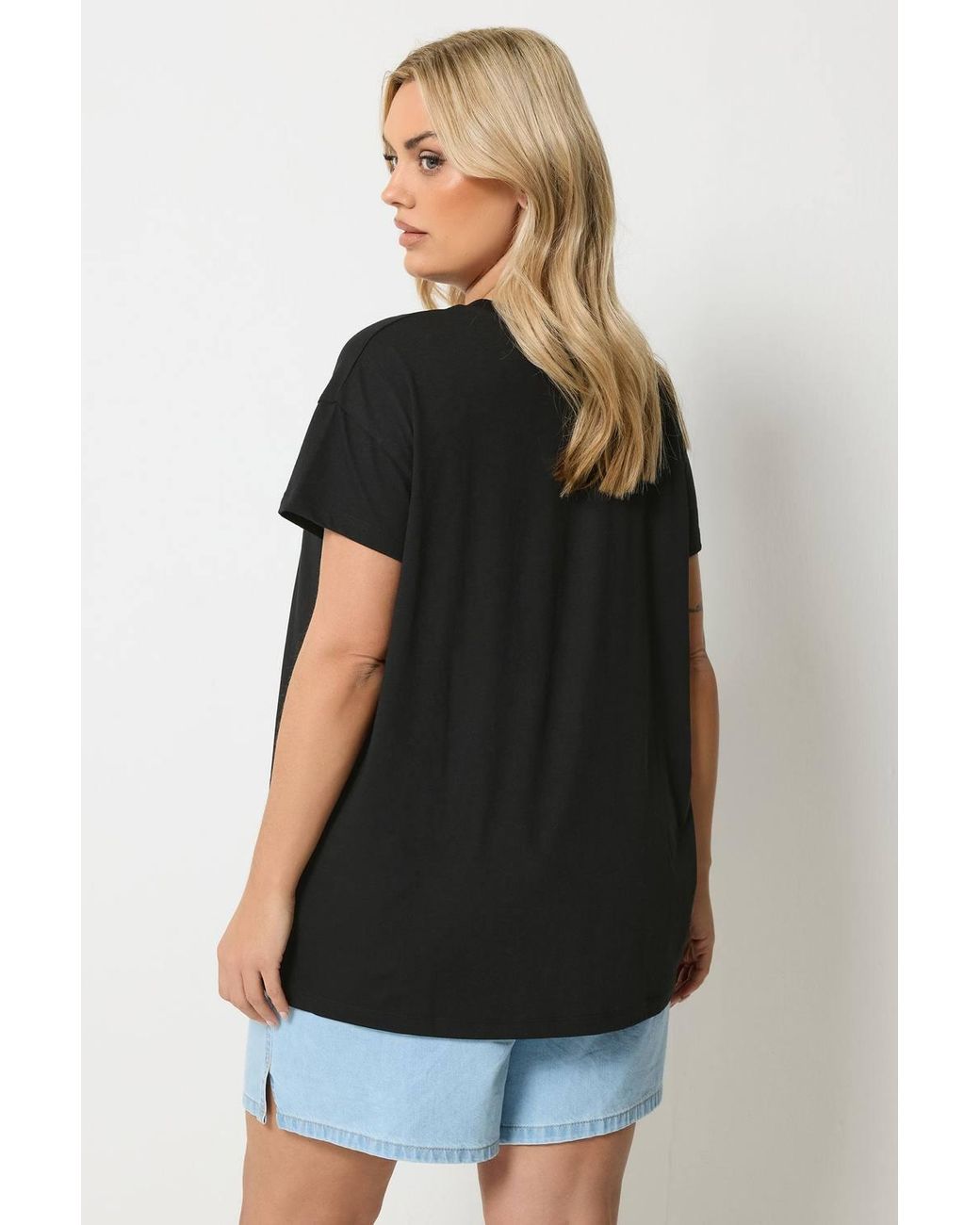 Yours Black 'Le Soleil' Graphic T-Shirt