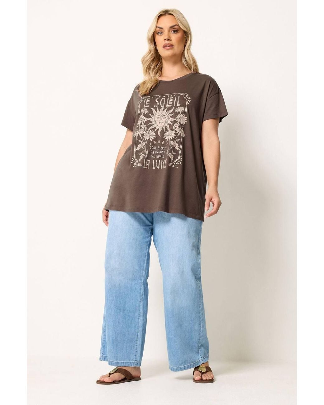 Yours Brown 'Le Soleil' Sun T-Shirt