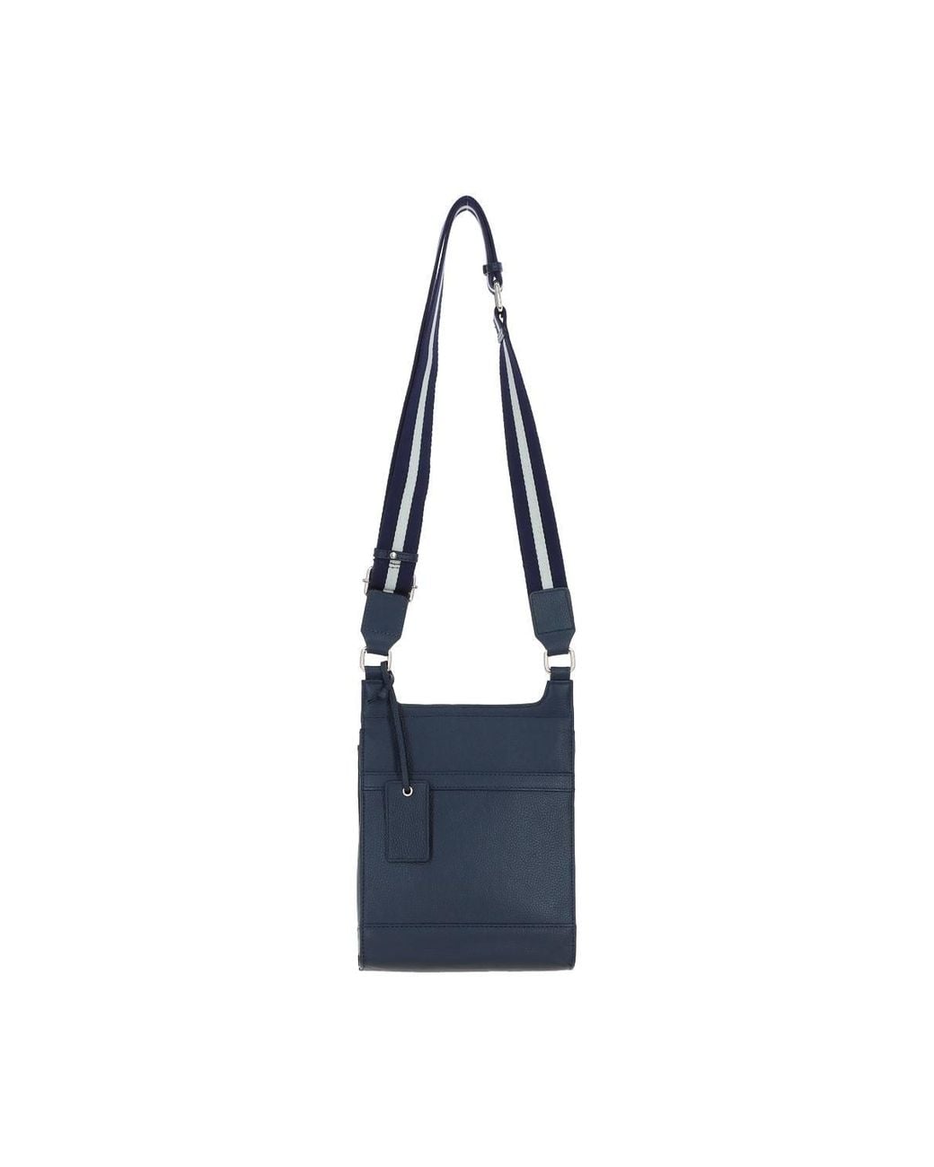 Ashwood Leather Blue 'Eclisse Cuoio' Real Leather Crossbody Bag