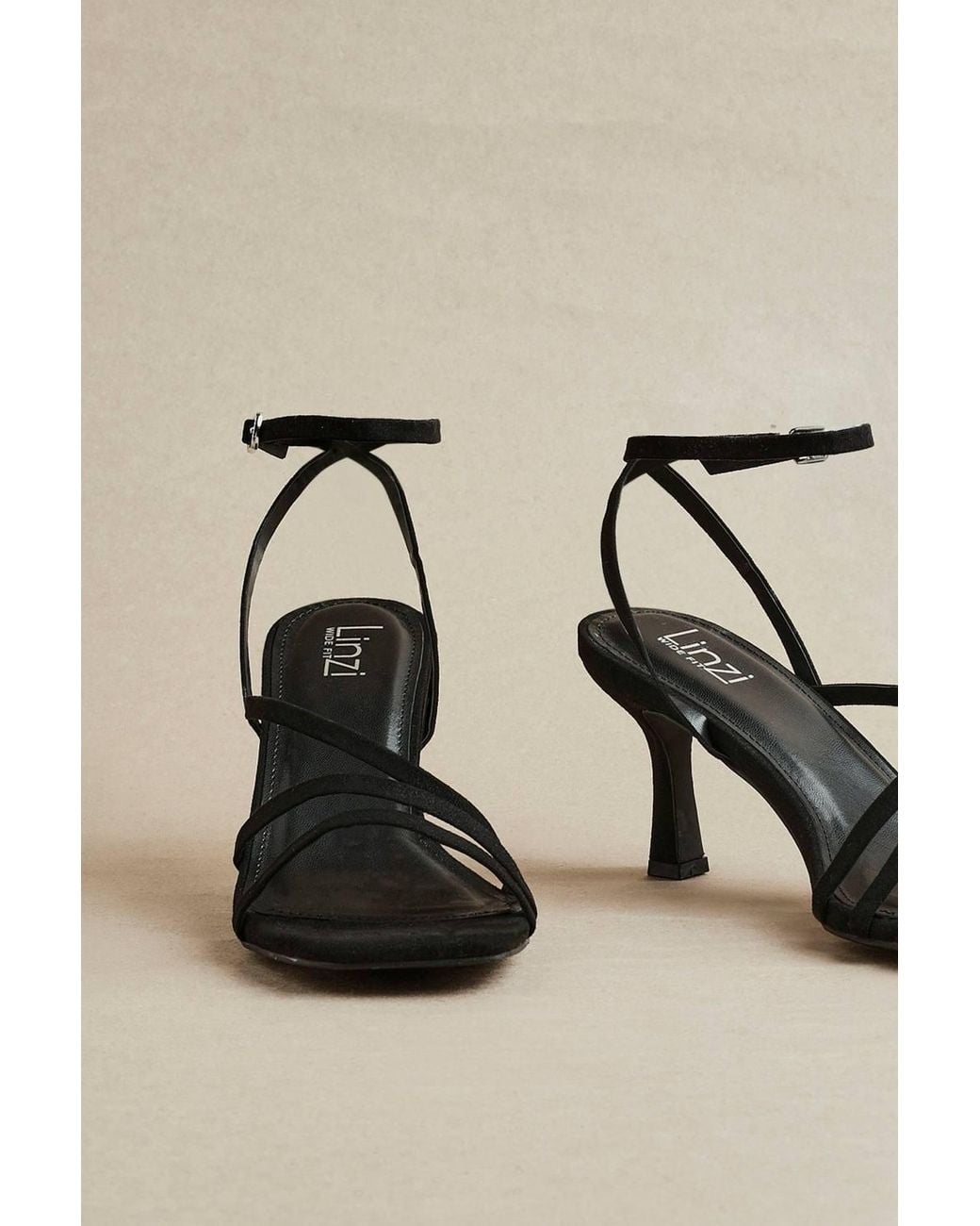 Linzi White Reflect Wide Fit Strappy Heels