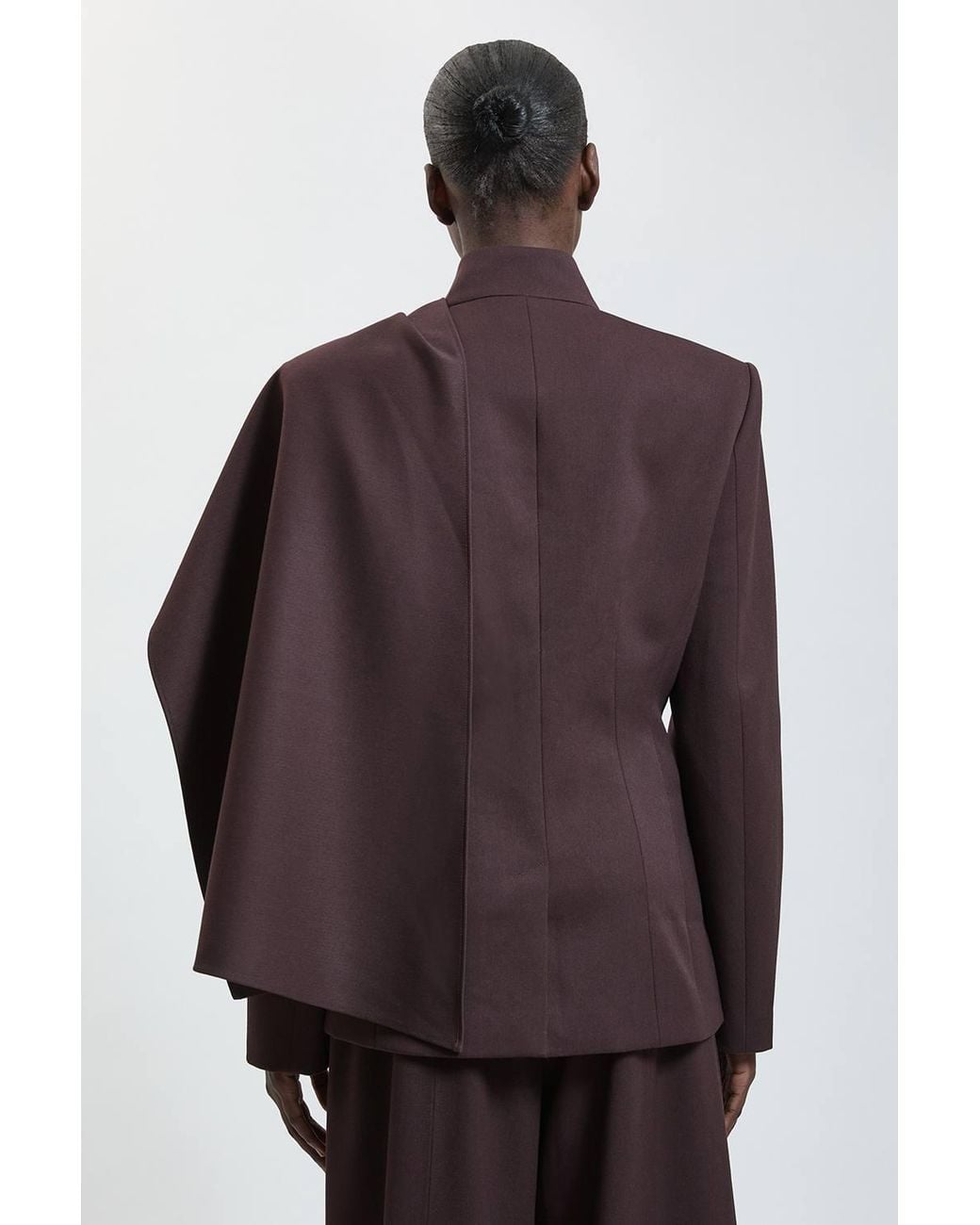 Karen Millen Brown Tailored Drape Wrap Blazer