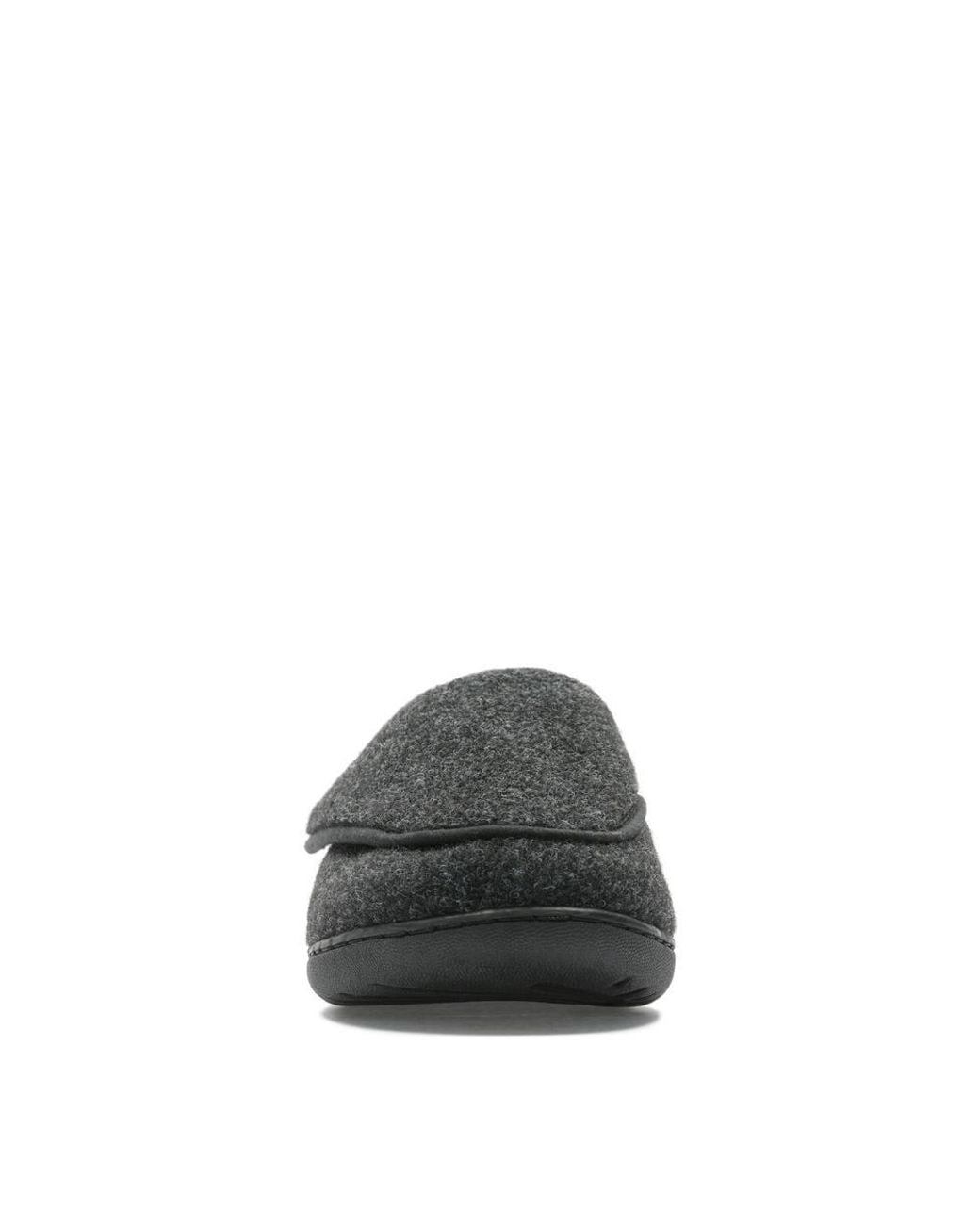 Clarks Black King Riptape Slipper Dark Felt Slip Ons, Slippers for men
