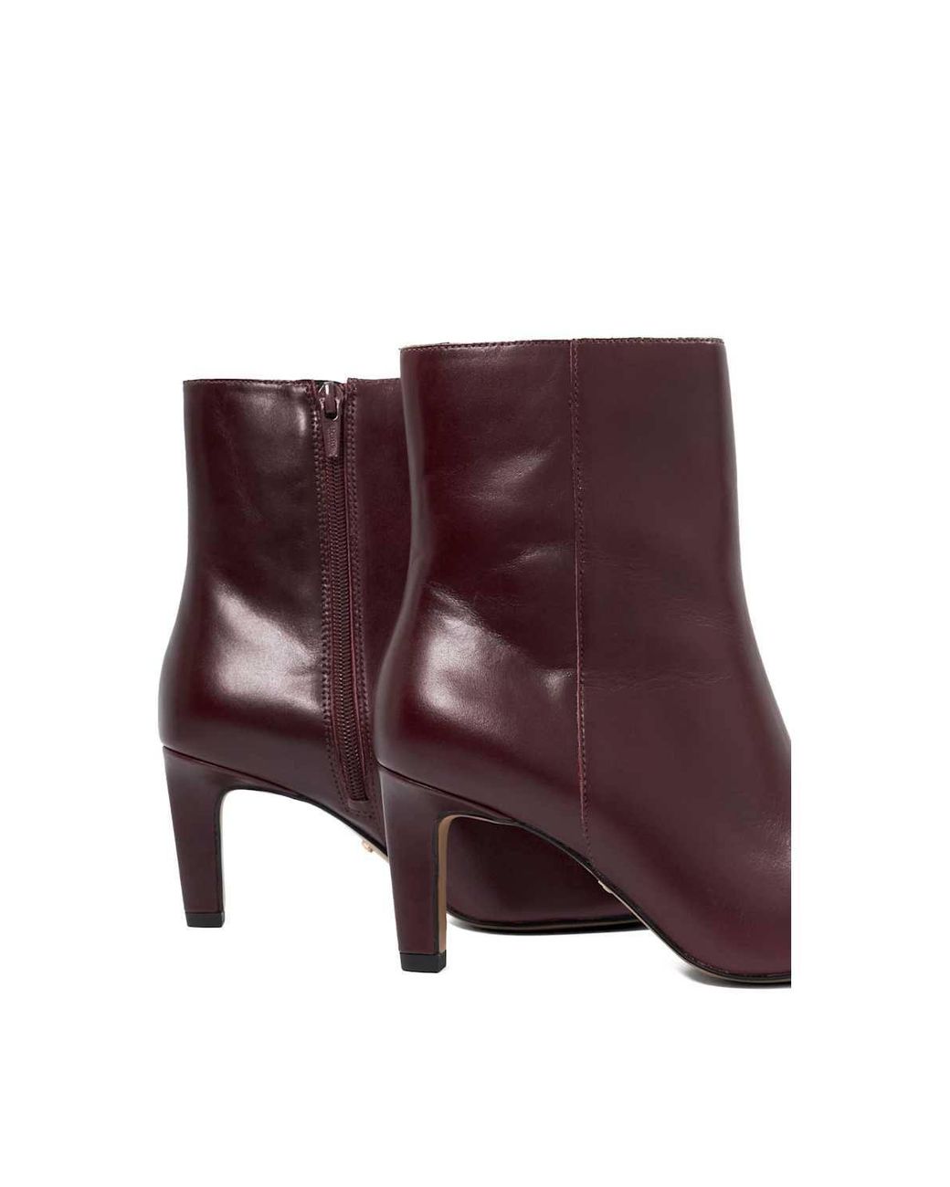 Dune Purple Wide Fit 'Ovation' Leather Ankle Boots