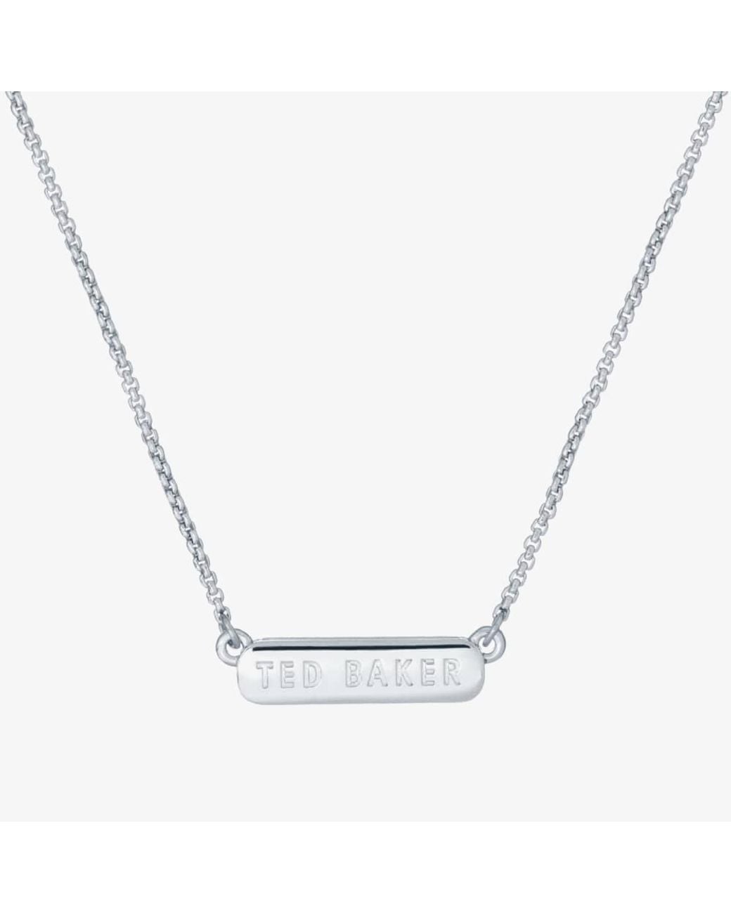 Ted Baker Metallic Scarl Tone Crystal Sparkle Bar Necklace Tbj2980-01-02