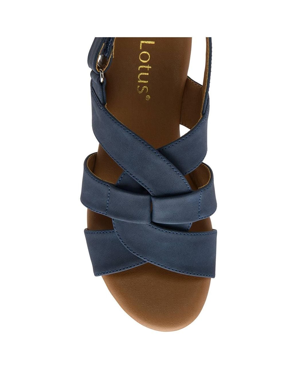 Lotus Blue 'Thora' Open-Toe Wedge Sandals