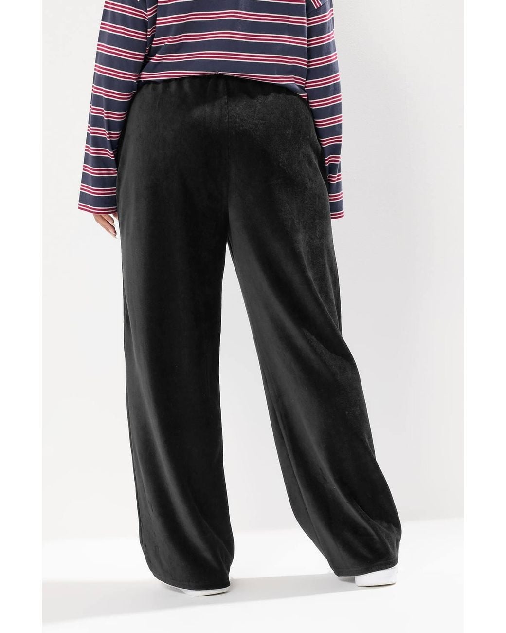 Yours Black Cord Drawstring Wide Leg Trousers