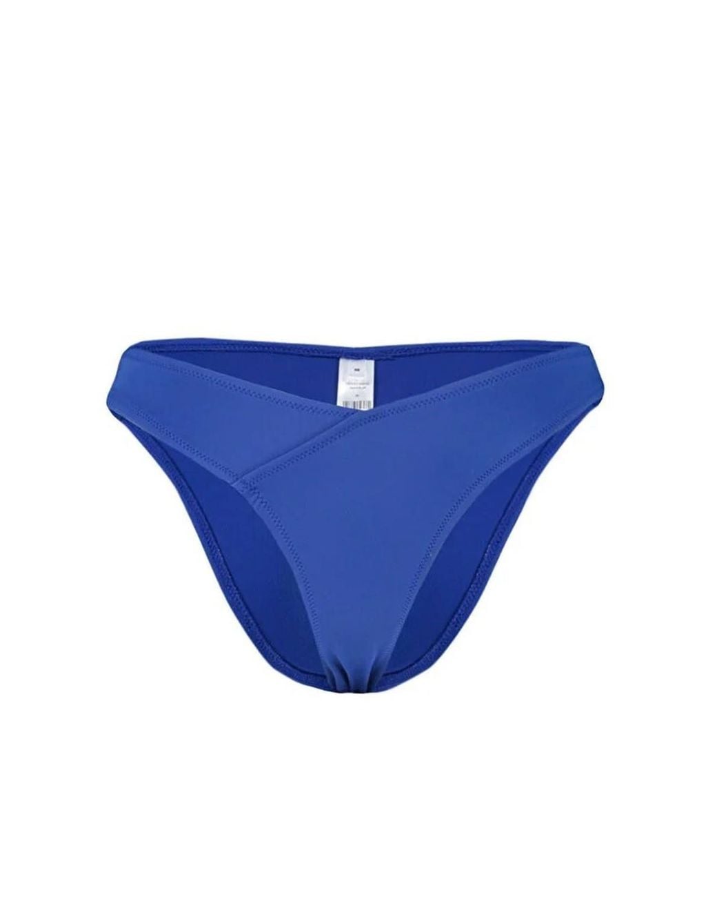 WOVCOR Blue V Cut High Leg Minimal Bikini Bottom W/ Contoured Fit