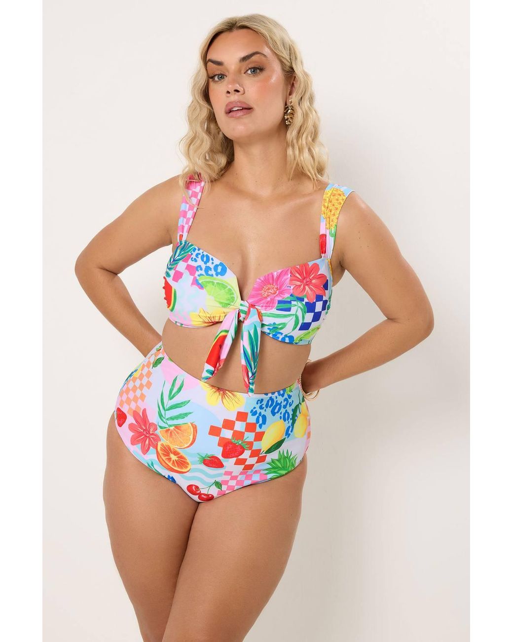 Yours Multicolor Tropical Super High Waisted Bikini Briefs