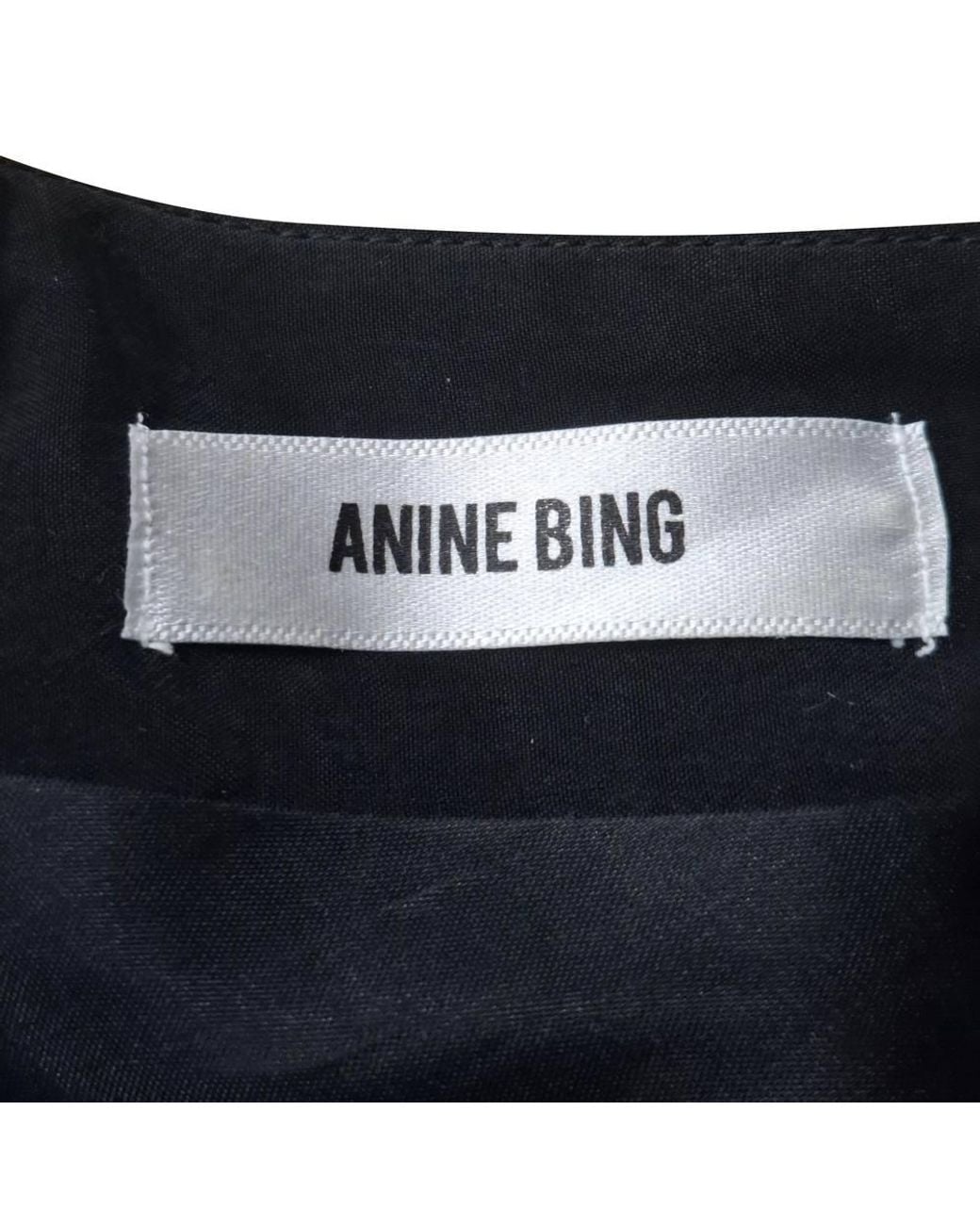 Anine Bing Black Preloved V-Neck Mini Dress Silk