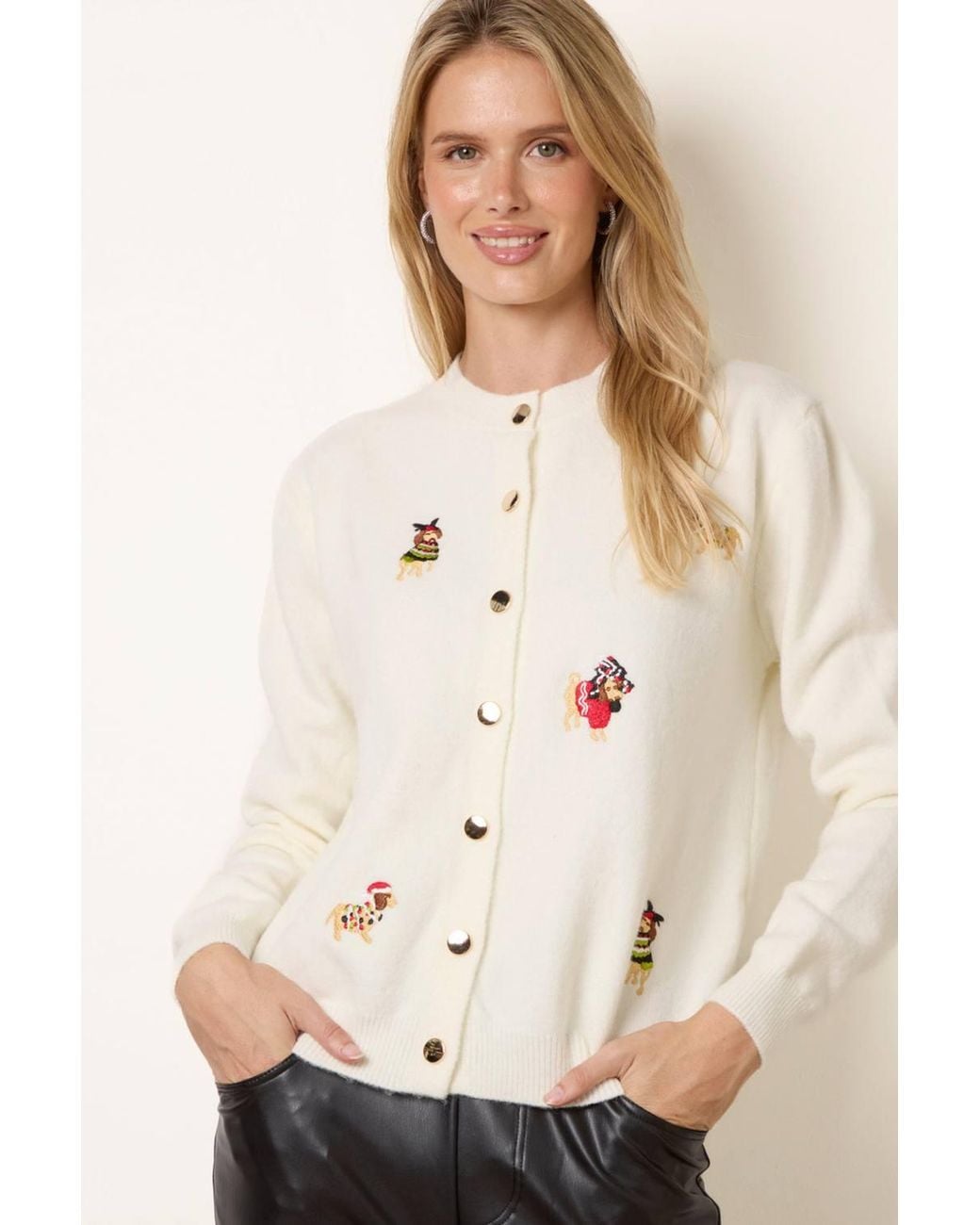 Blue Vanilla Natural Long Sleeve Button Up Round Neck Cardigan
