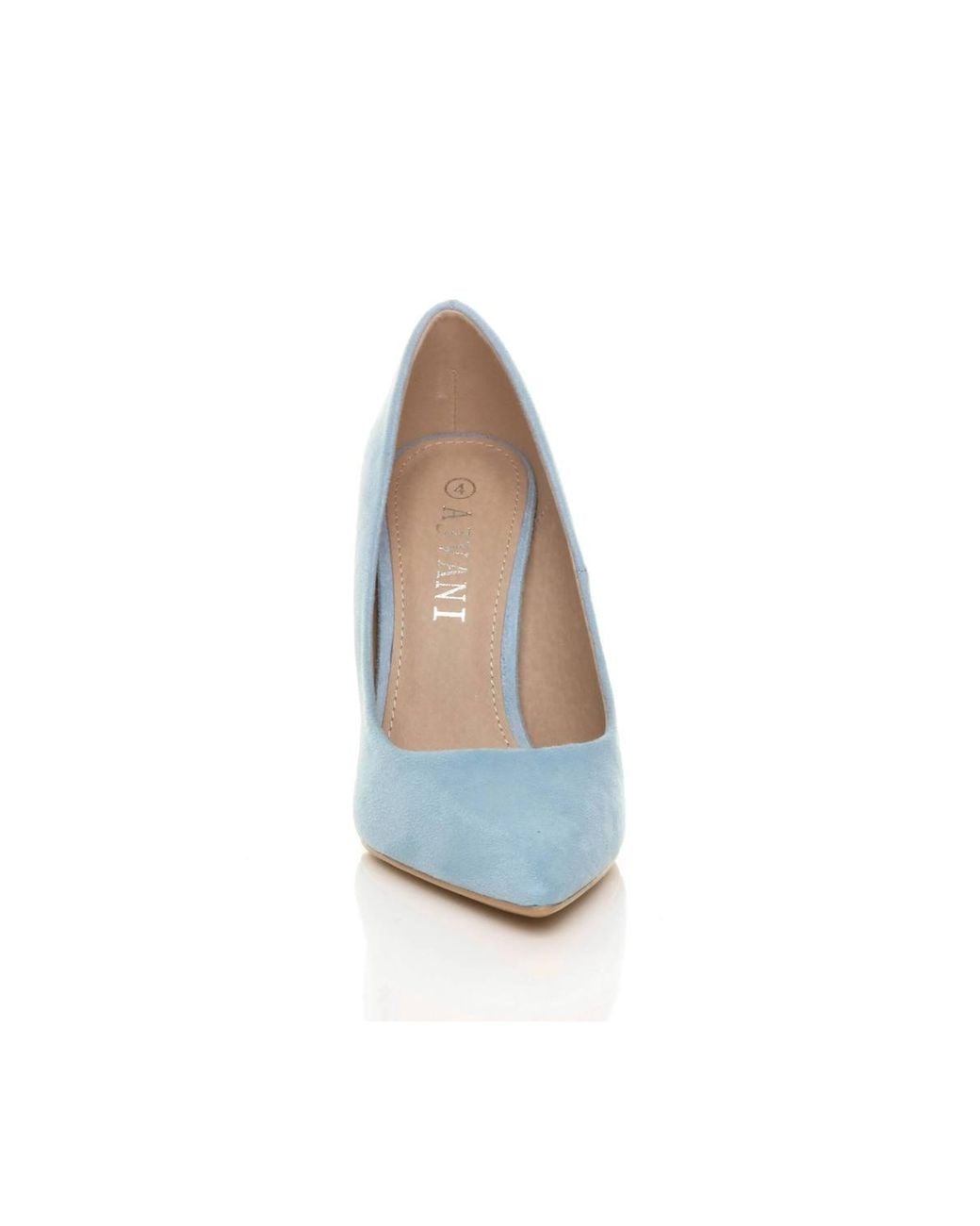 AJVANI Blue High Stiletto Heel Pointed Toe Court Shoes