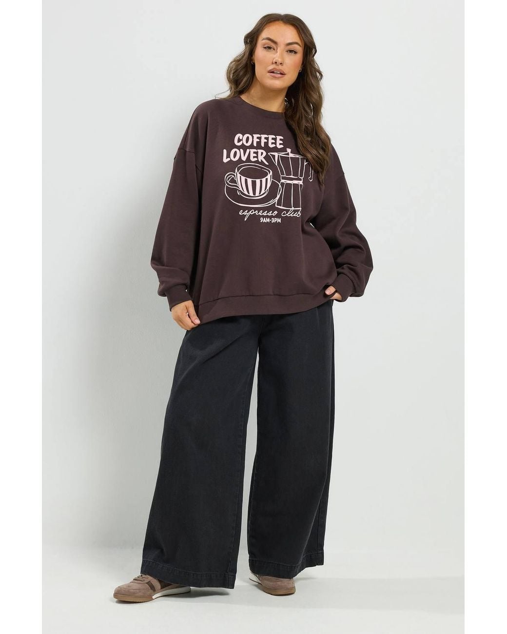 Yours Brown 'Coffee Lover' Sweatshirt