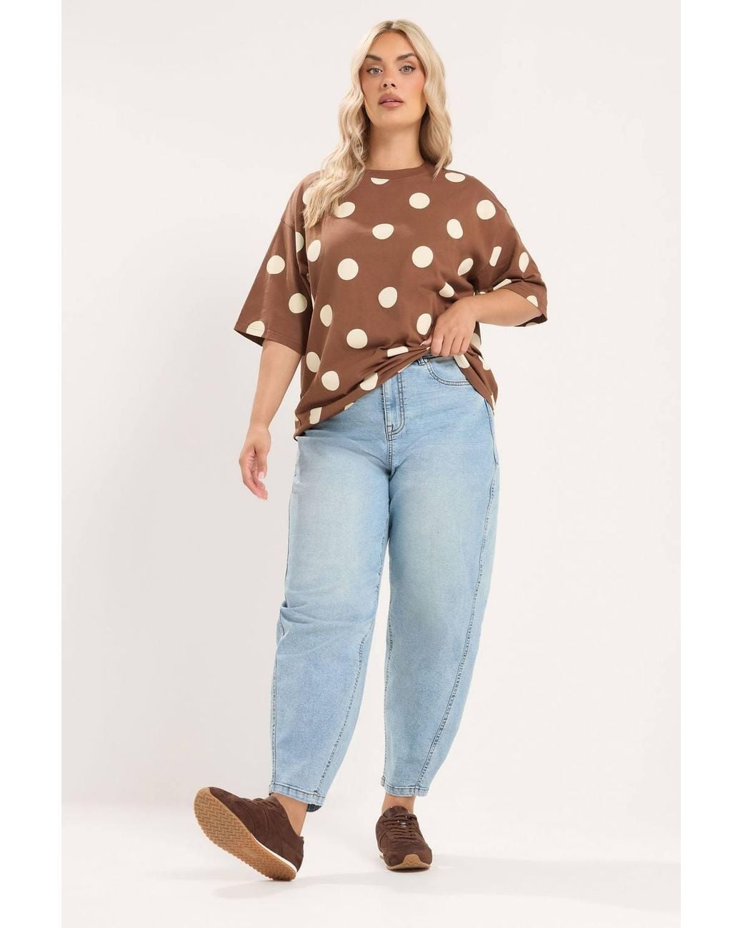 Yours Blue Barrel Leg Denim Jeans
