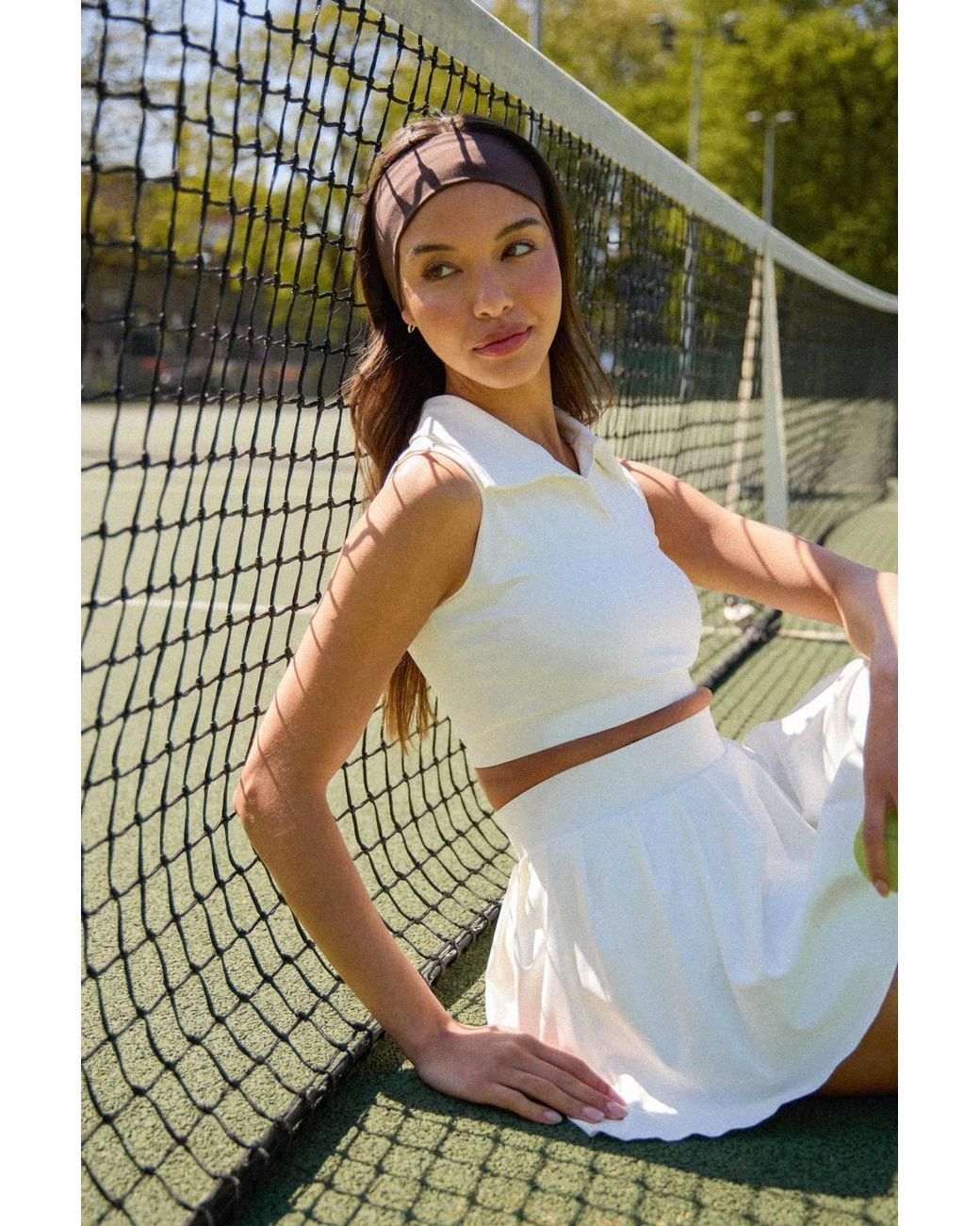 Pink Vanilla White Collar Active Crop Top