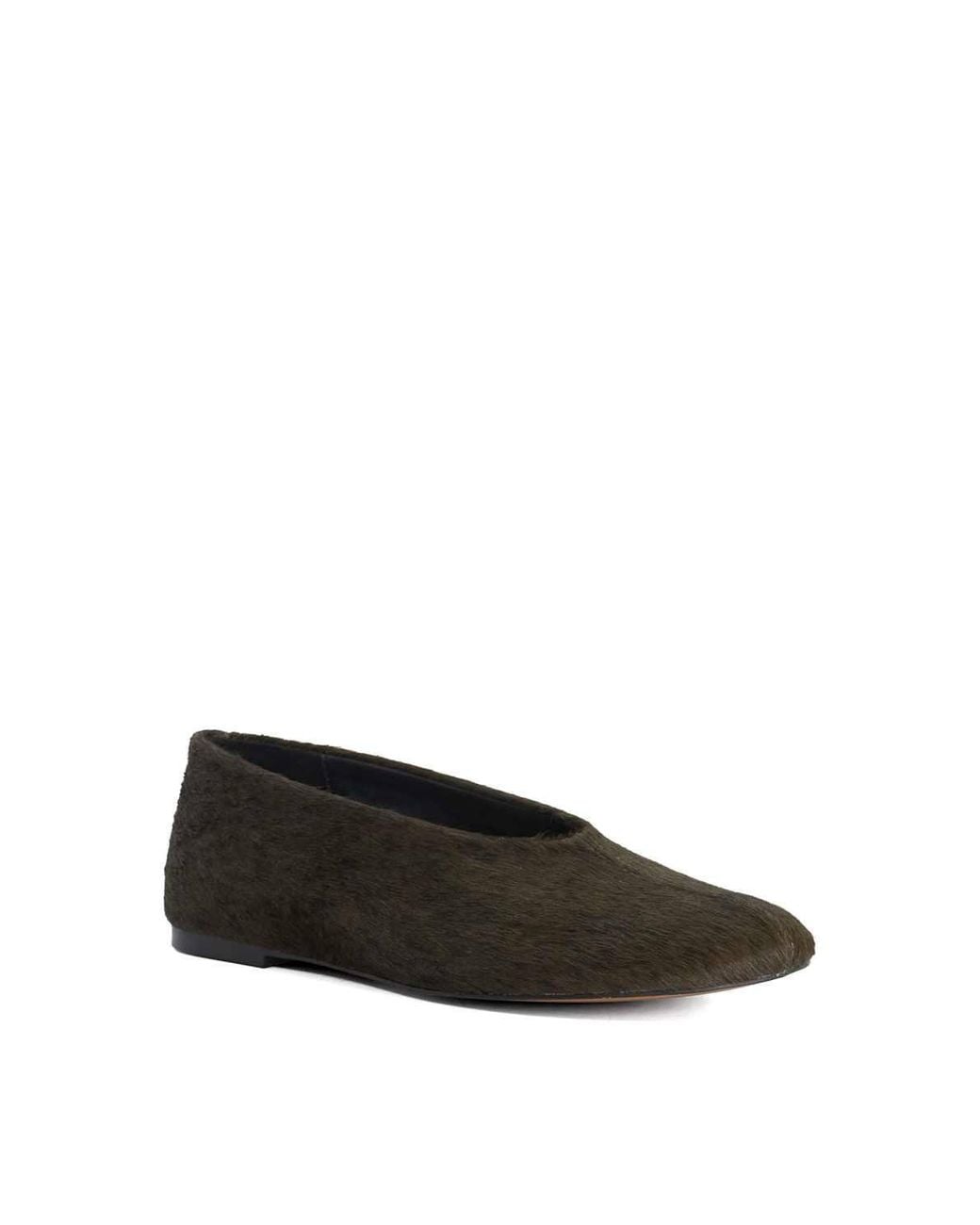 Dune Green 'Highway' Leather Ballet Pumps