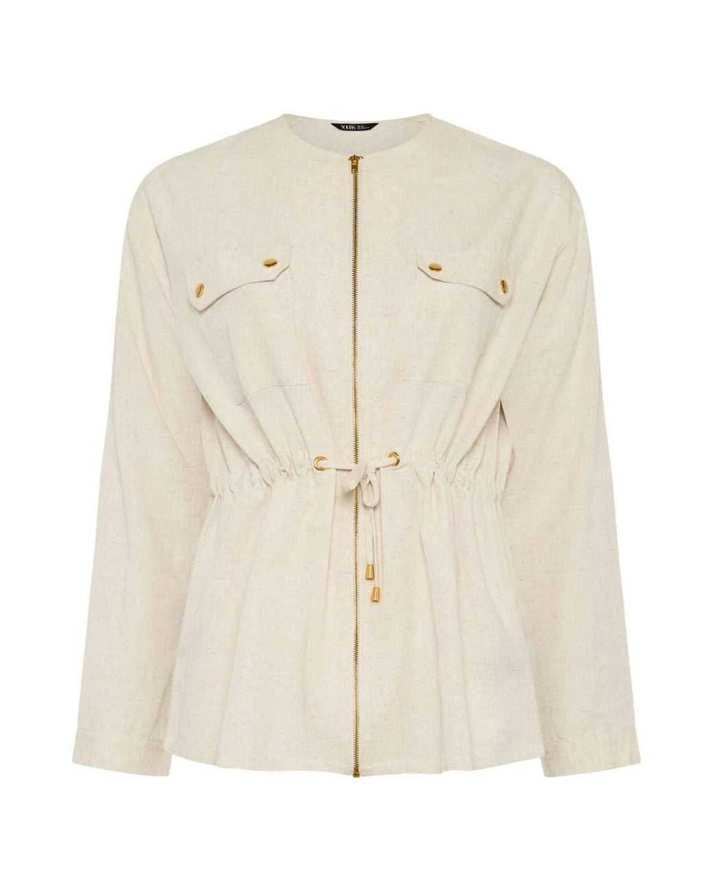 Yours Natural Linen Shacket Jacket