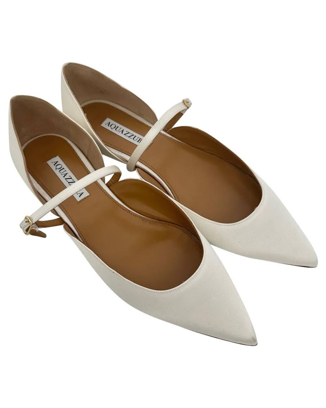 Aquazzura Metallic Preloved Bellezza Ballet Flats
