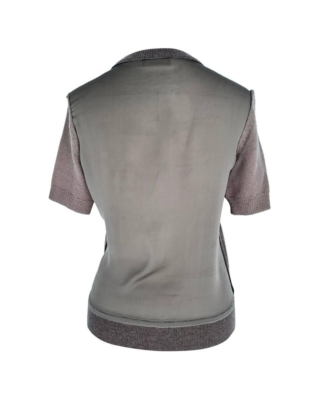 Lanvin Purple Preloved Short-Sleeve Crew Neck Knitted Top