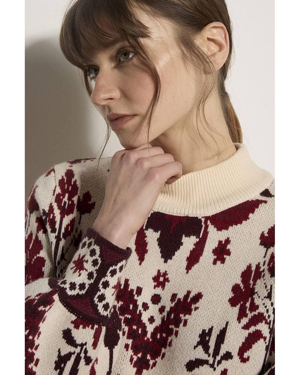 Apricot Natural Folk Floral Mini Jumper Dress