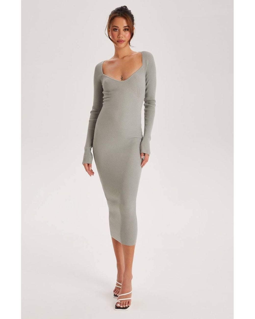 Urban Bliss Gray Tall Sweetheart Midaxi Dress