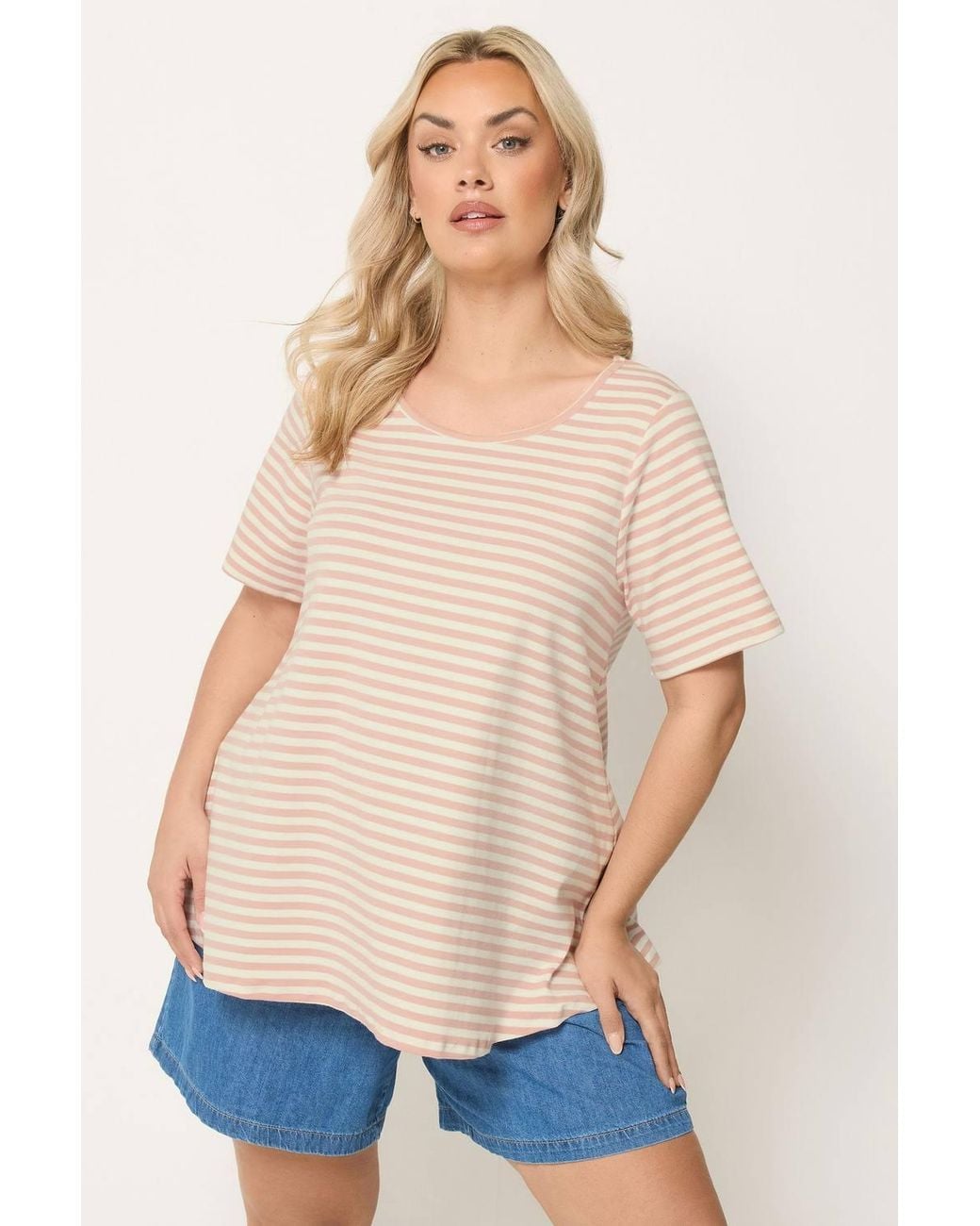 Yours Blue Stripe Swing T-Shirt