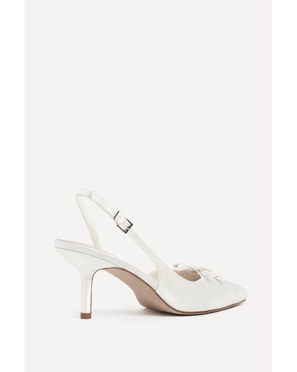Linzi White Bound Bridal Ivory Satin Bow Heels