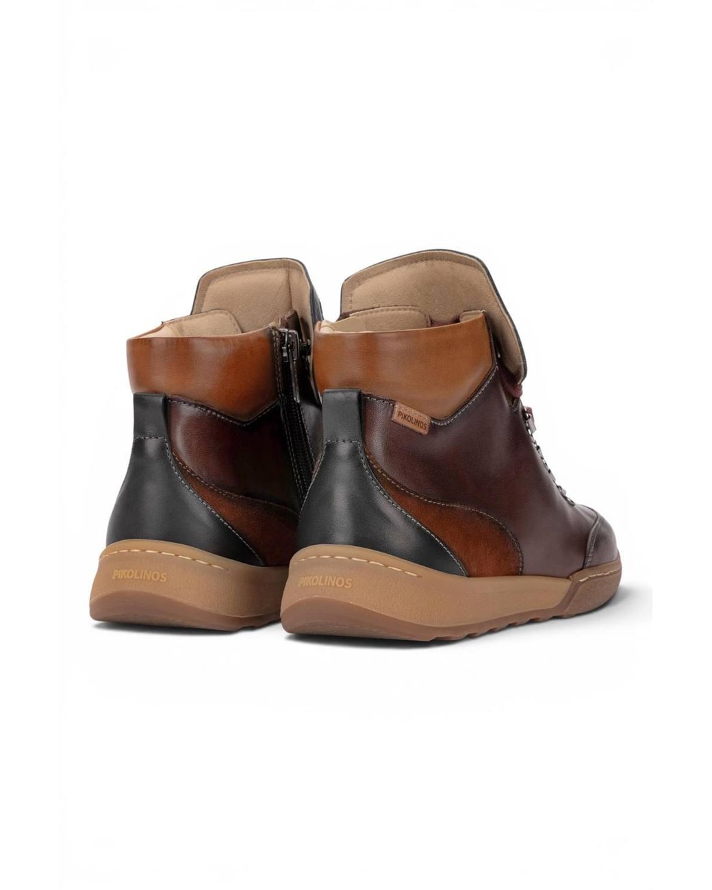 Infinity Leather Brown Leather Lace Up Sneakers Trainer Shoes