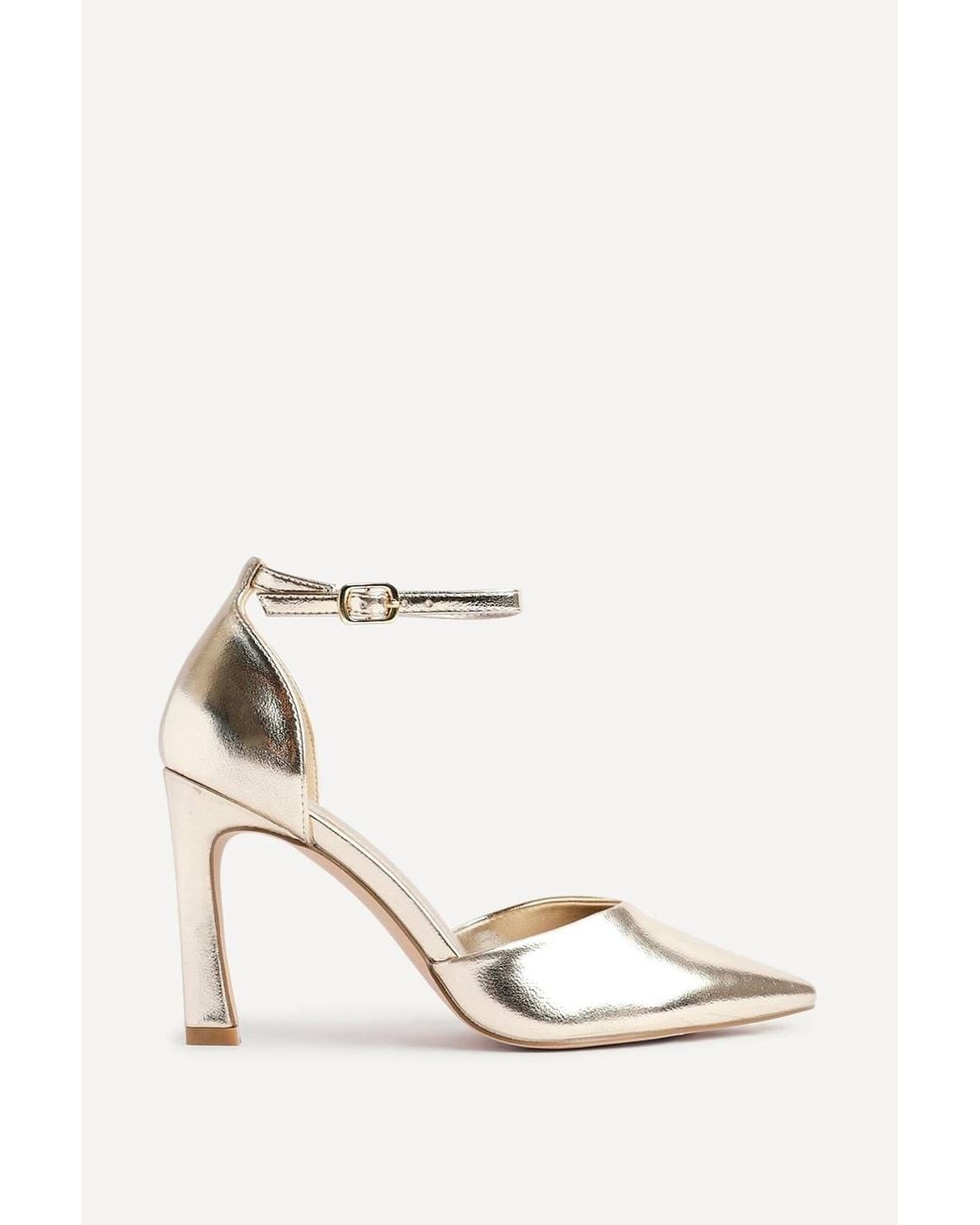 Linzi White Moira Faux Leather V Cut Court Heel