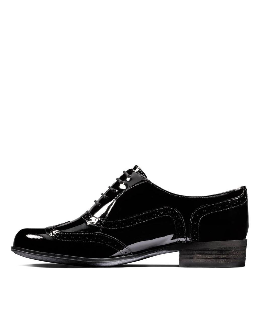 Clarks Black Hamble Oak Patent Brogues, Lace Up