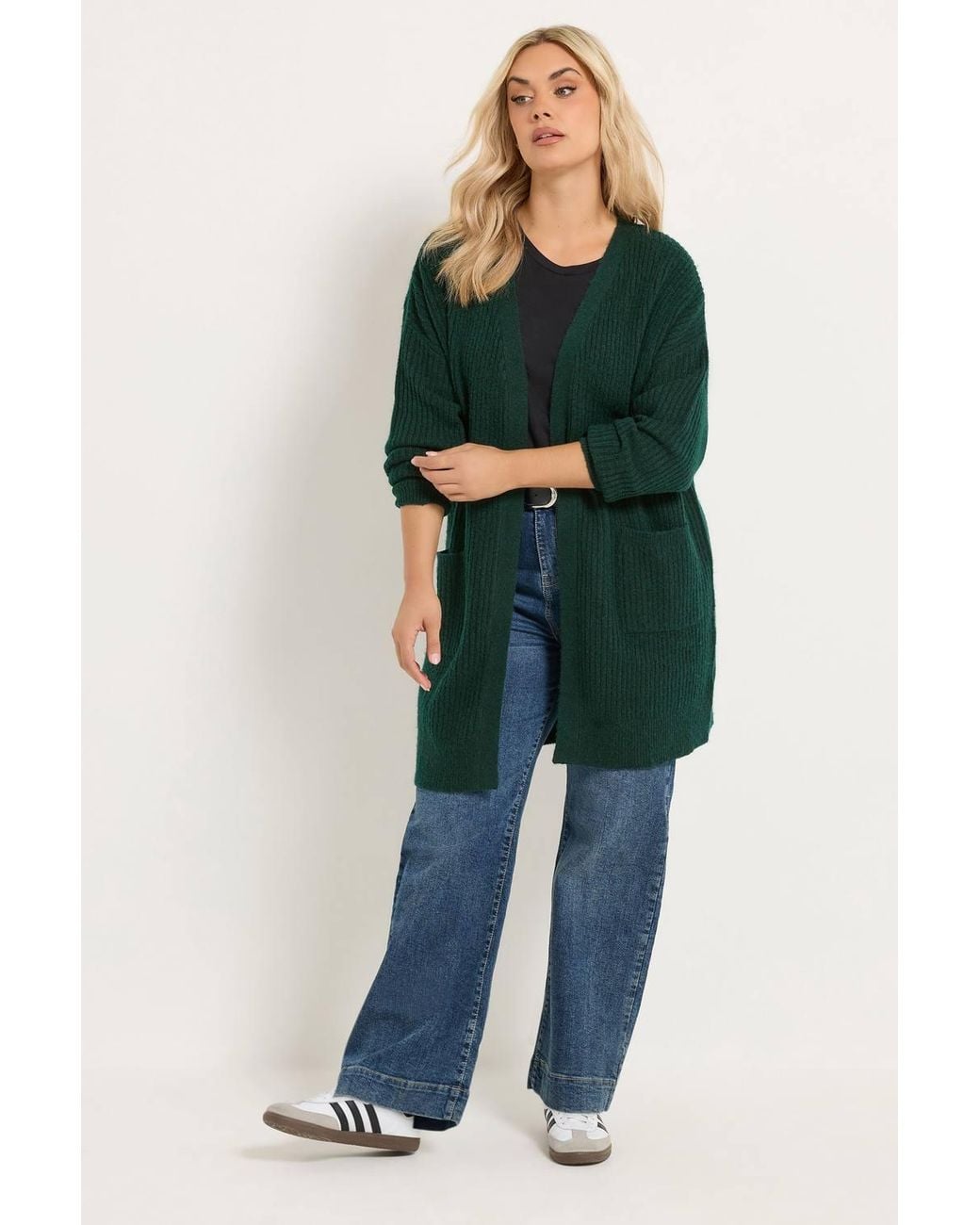 Yours Green Knitted Longline Cardigan
