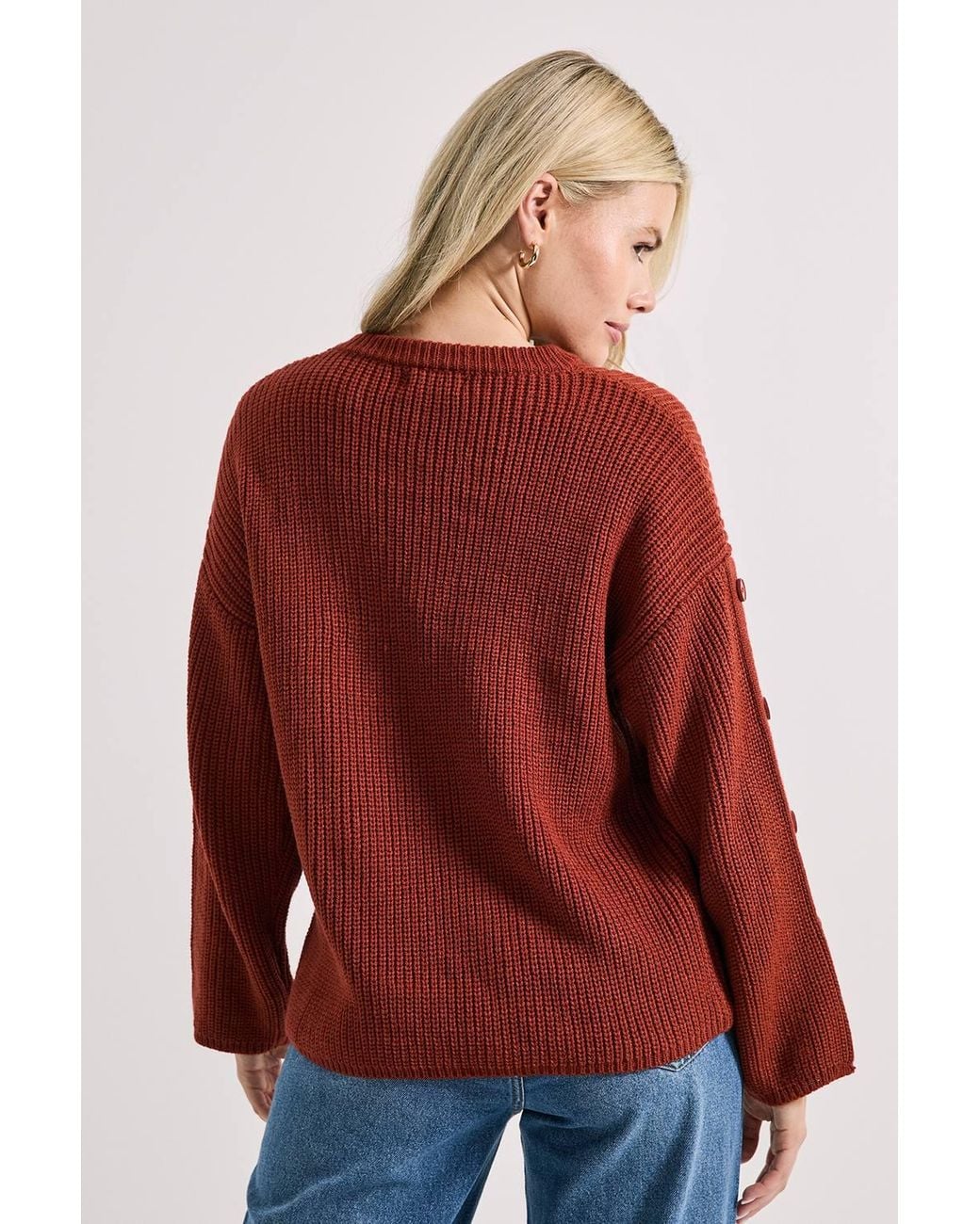 Dorothy Perkins Red Button Overarm Sweater