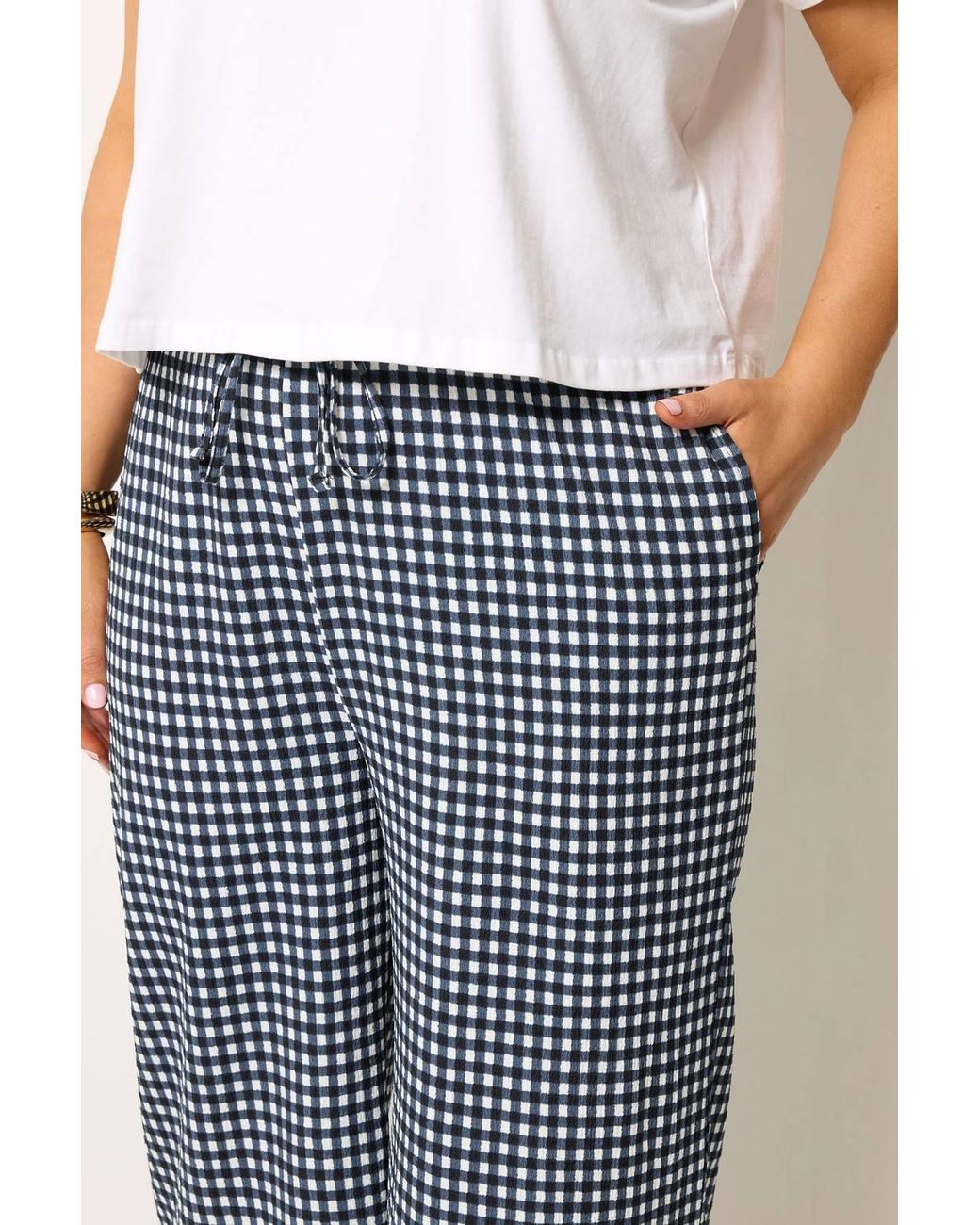 Yours Blue Gingham Culottes