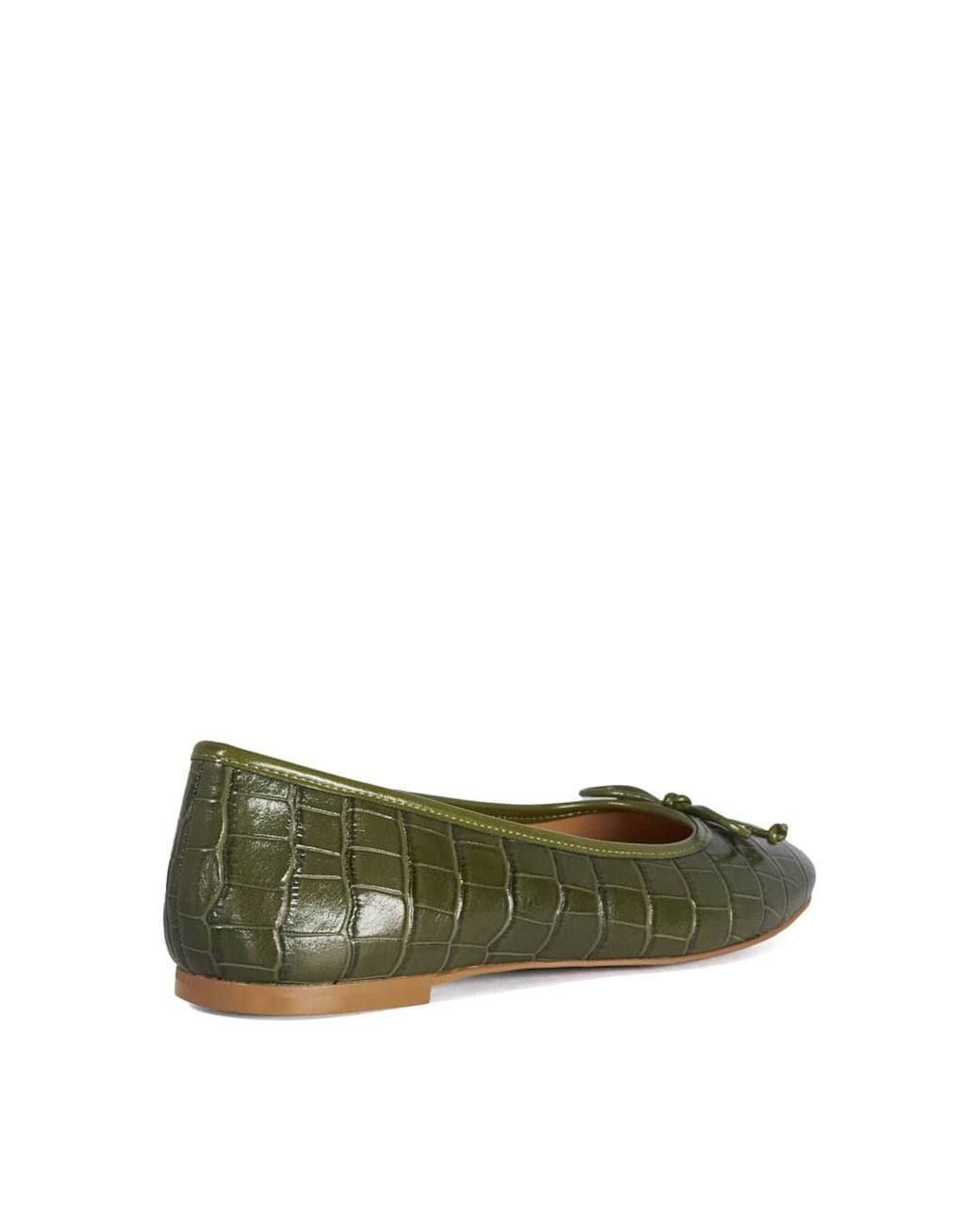 Dune Green 'Helenne' Leather Ballet Pumps