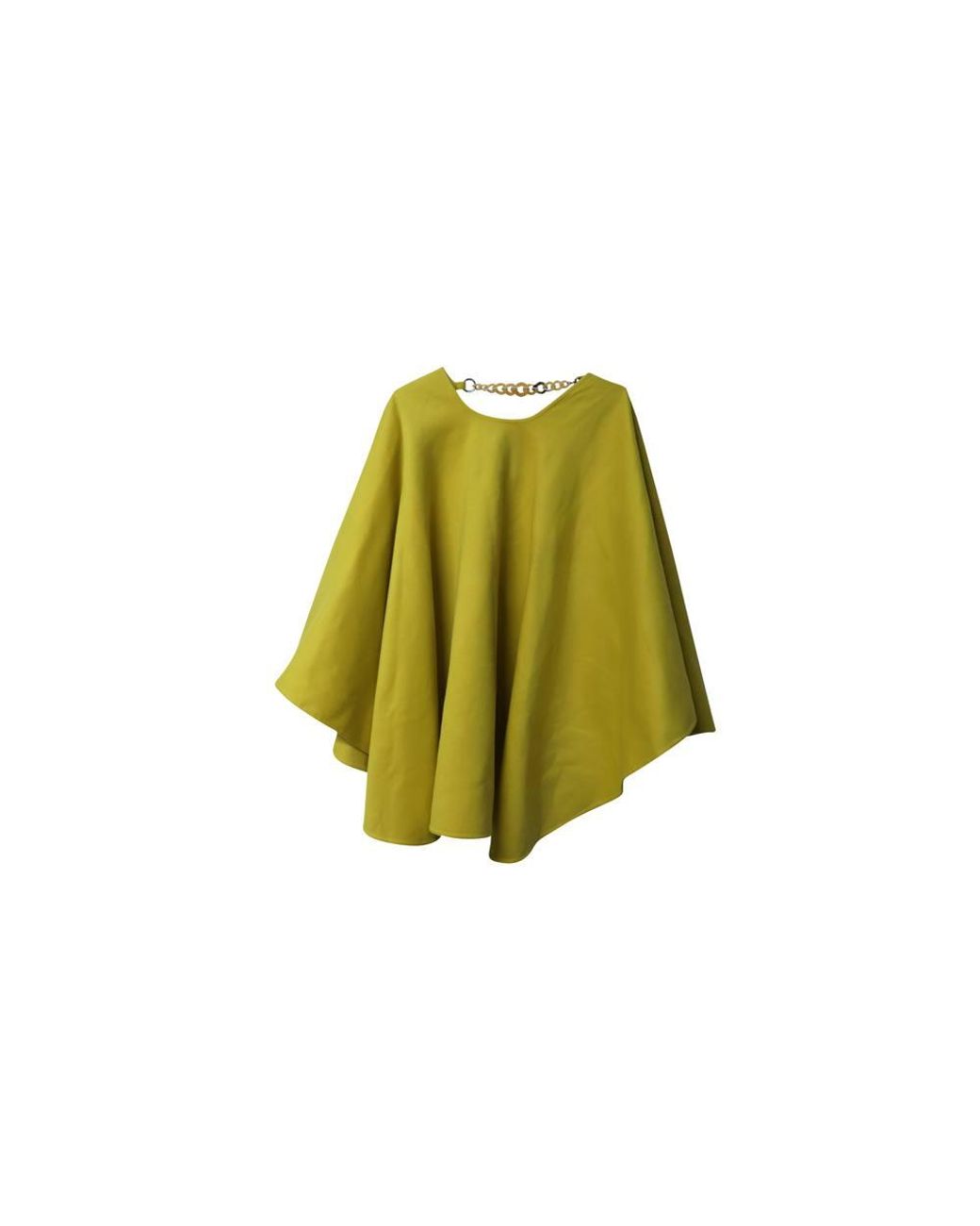 Ermanno Scervino Green Preloved Wide Sleeve Cape-Coat Wool